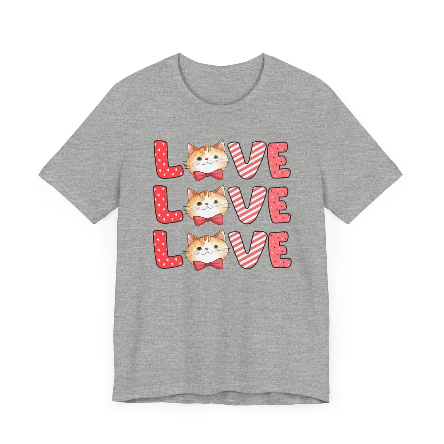 Cute Cat Love Unisex T-Shirt, Love Love Love cat design