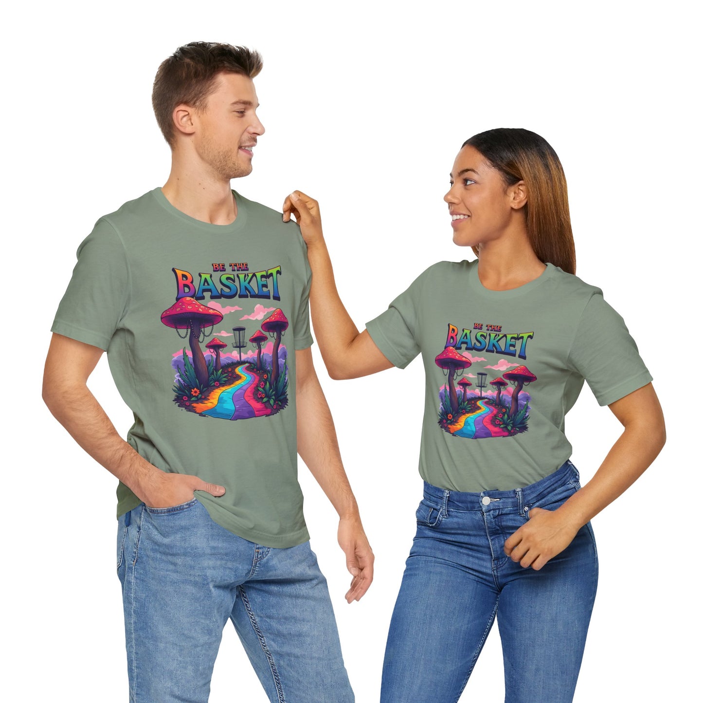 BE THE BASKET Disc Golf Mushroom 2 Unisex T-Shirt, Disc Golf Shirt