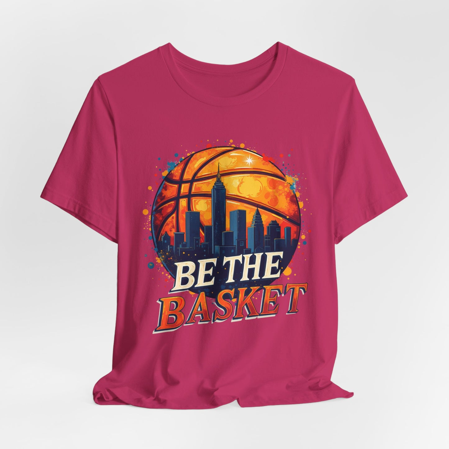 BE THE BASKET Basketball Ball Skyline 2, Basketball Unisex T-Shirt