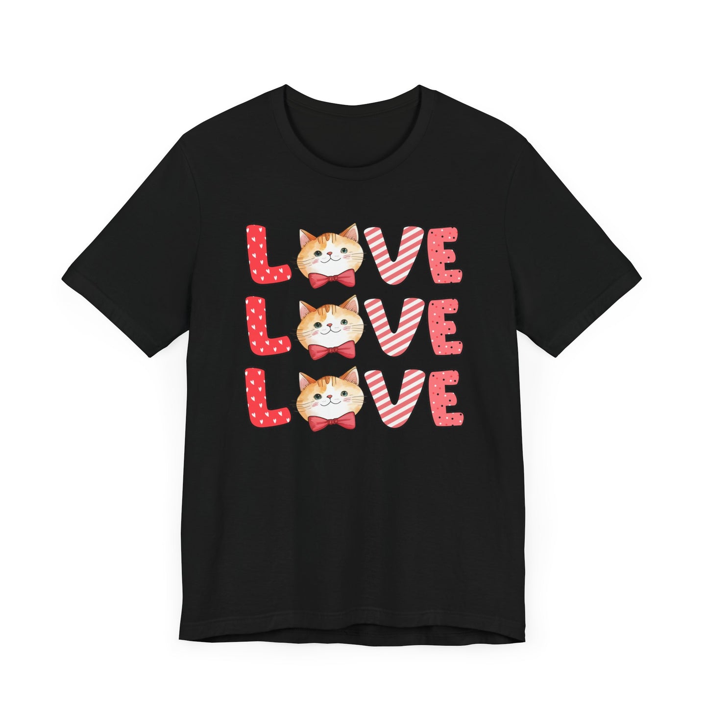 Cute Cat Love Unisex T-Shirt, Love Love Love cat design