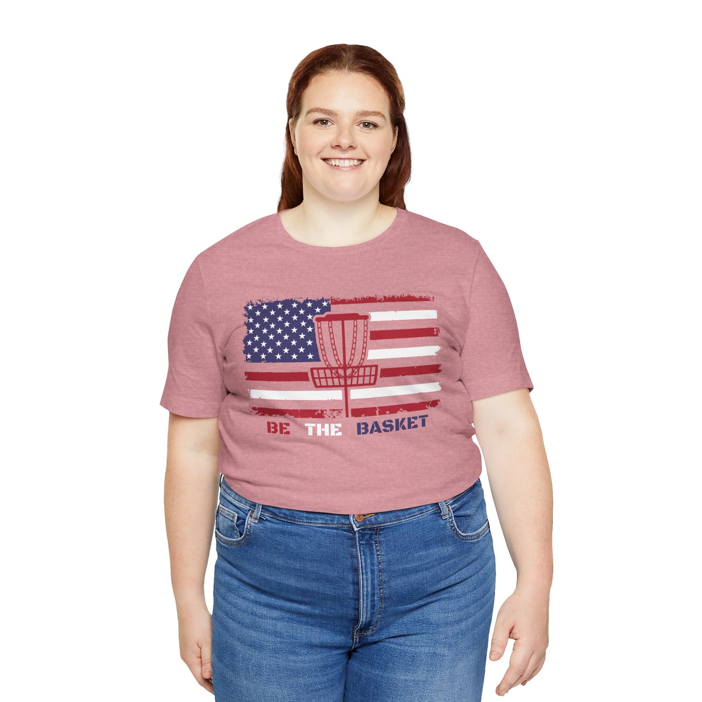 BE THE BASKET Patriotic Disc Golf Tee, Unisex Jersey Tee, Sport Shirt for Disc Golf Lovers, Perfect for Independence Day, Casual Wear
