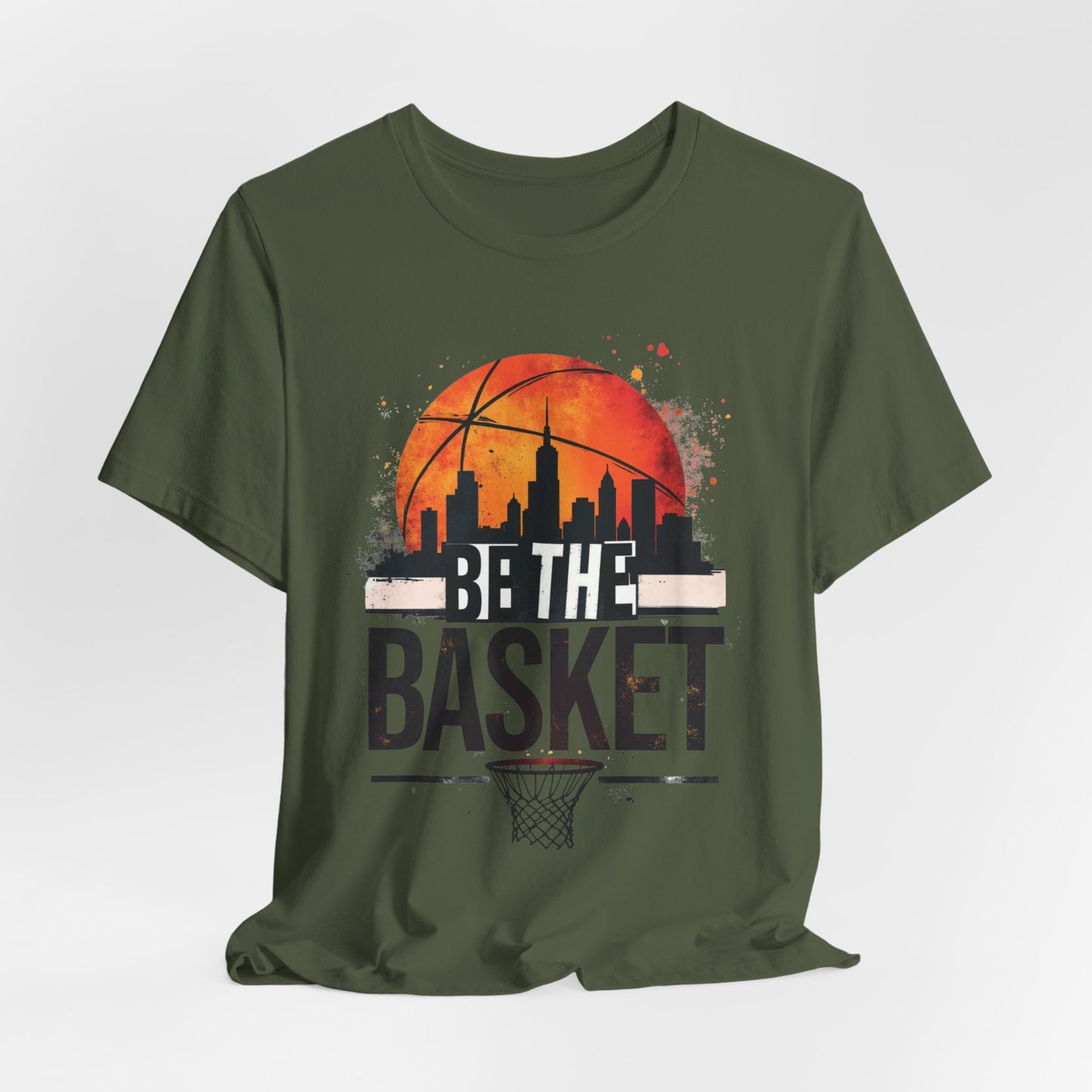 BE THE BASKET Basketball Skyline Sunset 4, Basketball Unisex T-Shirt