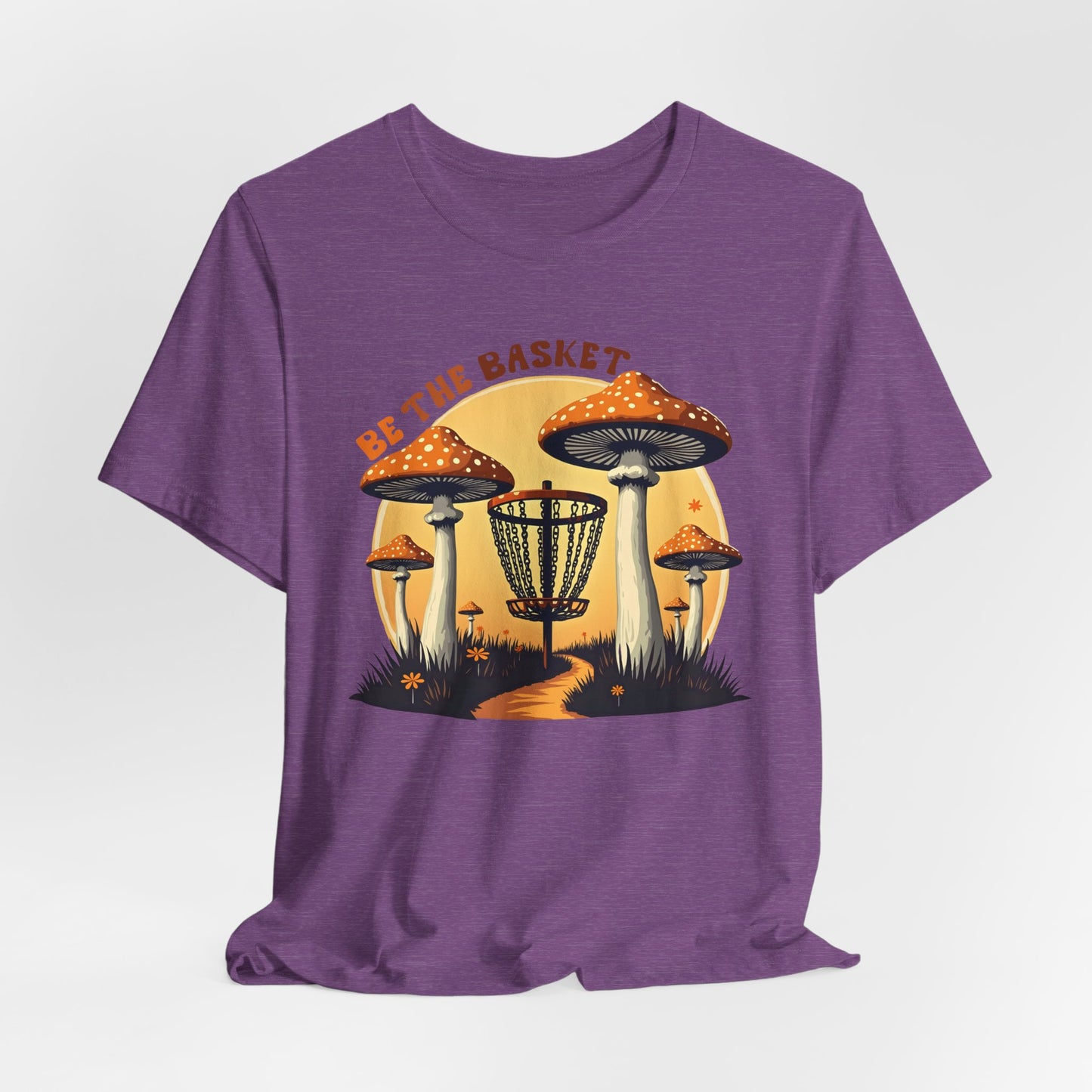 BE THE BASKET Disc Golf Mushrooms Design 1, Unisex Softstyle T-shirt, Disc Golf Shirt