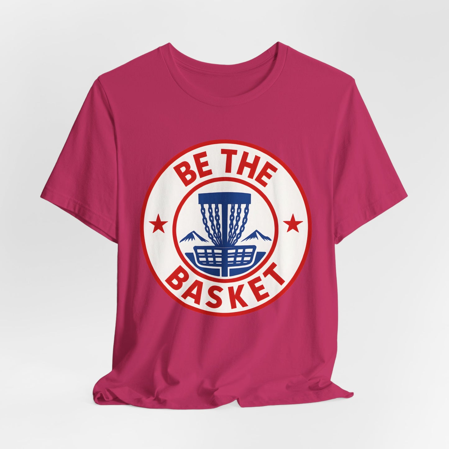 BE THE BASKET Disc Golf Badge USA 1, Unisex T-Shirt, Disc Golf Shirt