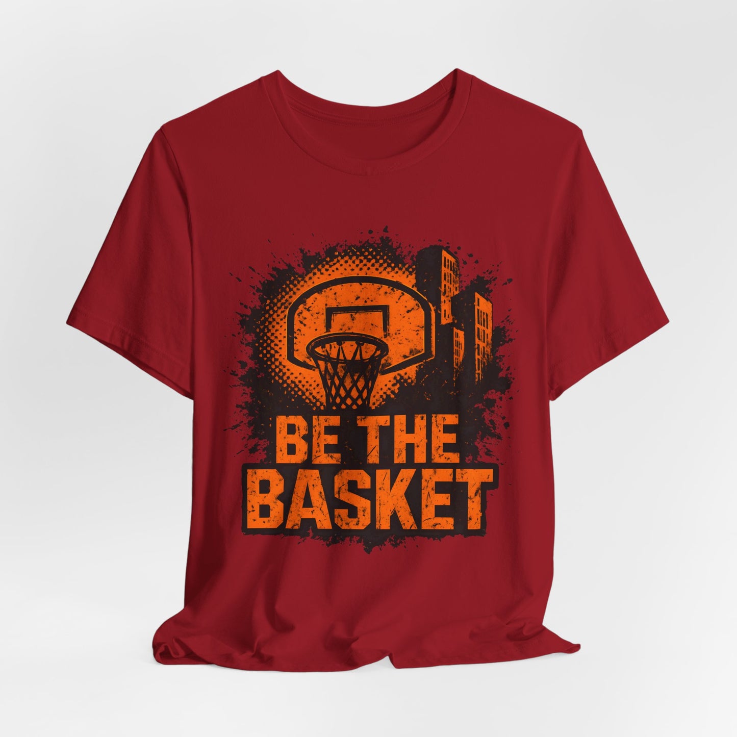 BE THE BASKET Basketball Goal Distressed Orange, Basketball Unisex T-Shirt