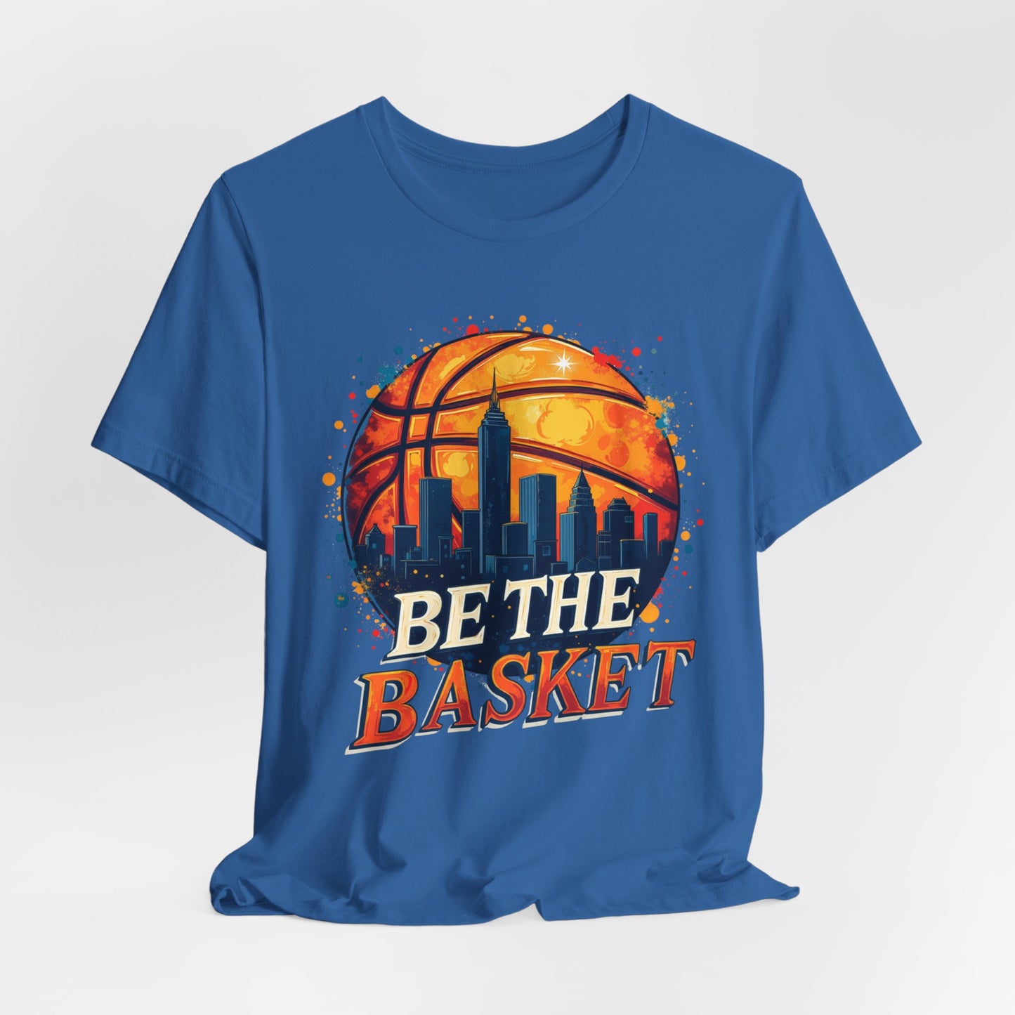 BE THE BASKET Basketball Ball Skyline 2, Basketball Unisex T-Shirt