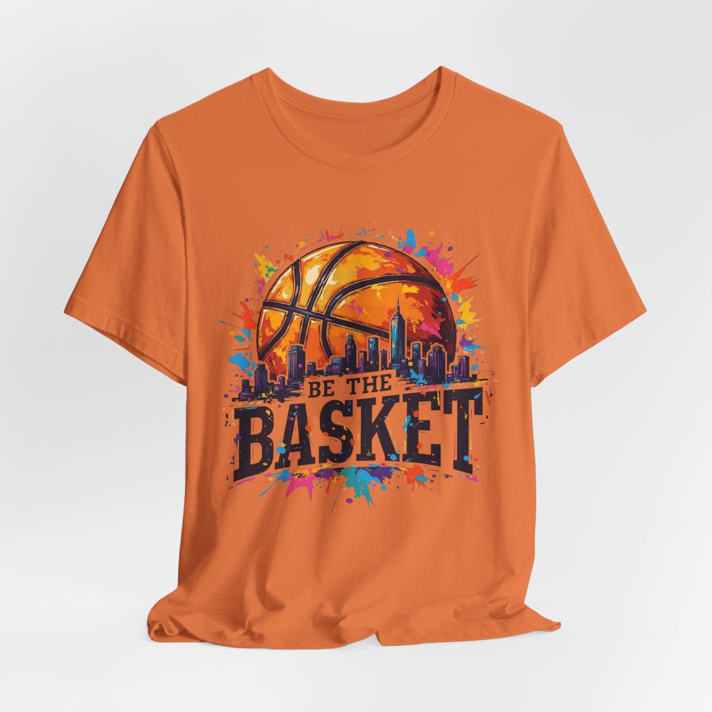 BE THE BASKET Basketball Ball Skyline 1 , Basketball Unisex T-Shirt