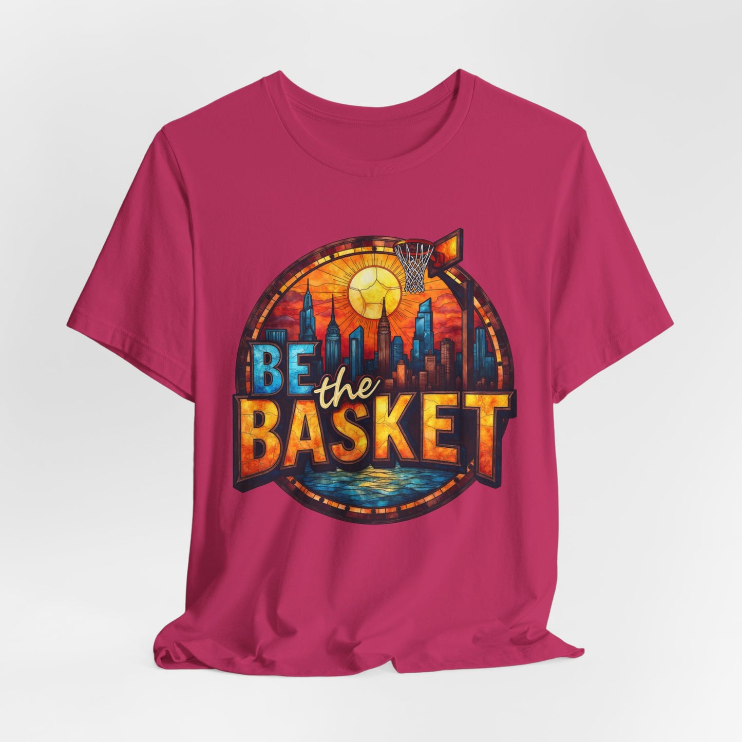 BE THE BASKET Basketball Goal Skyline Glass 1 , Basketball Unisex T-Shirt