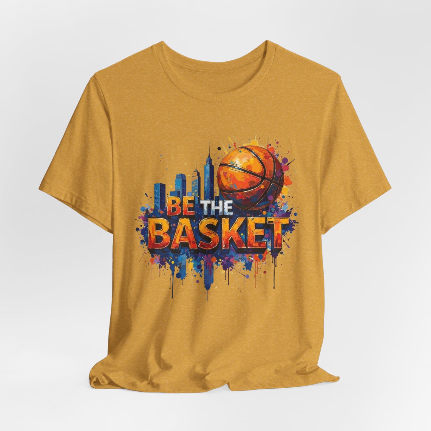 BE THE BASKET Basketball Ball Skyline 4, Basketball Unisex T-Shirt