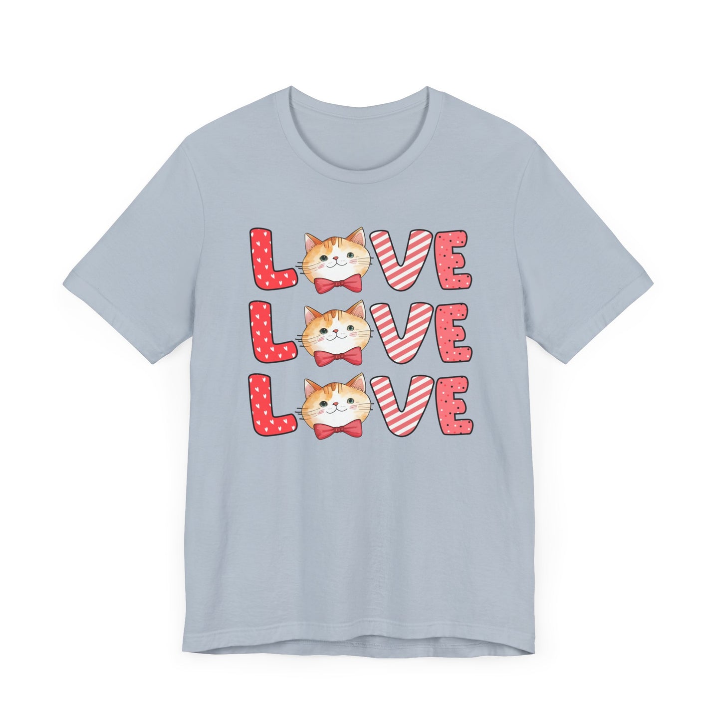 Cute Cat Love Unisex T-Shirt, Love Love Love cat design