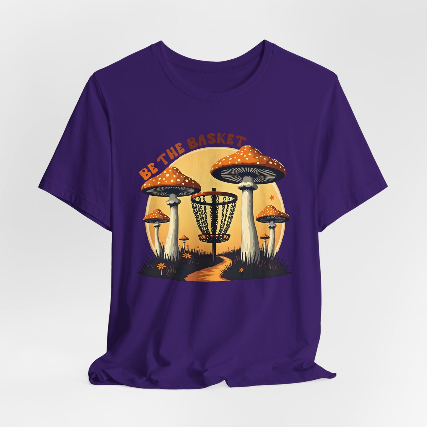 BE THE BASKET Disc Golf Mushrooms Design 1, Unisex Softstyle T-shirt, Disc Golf Shirt