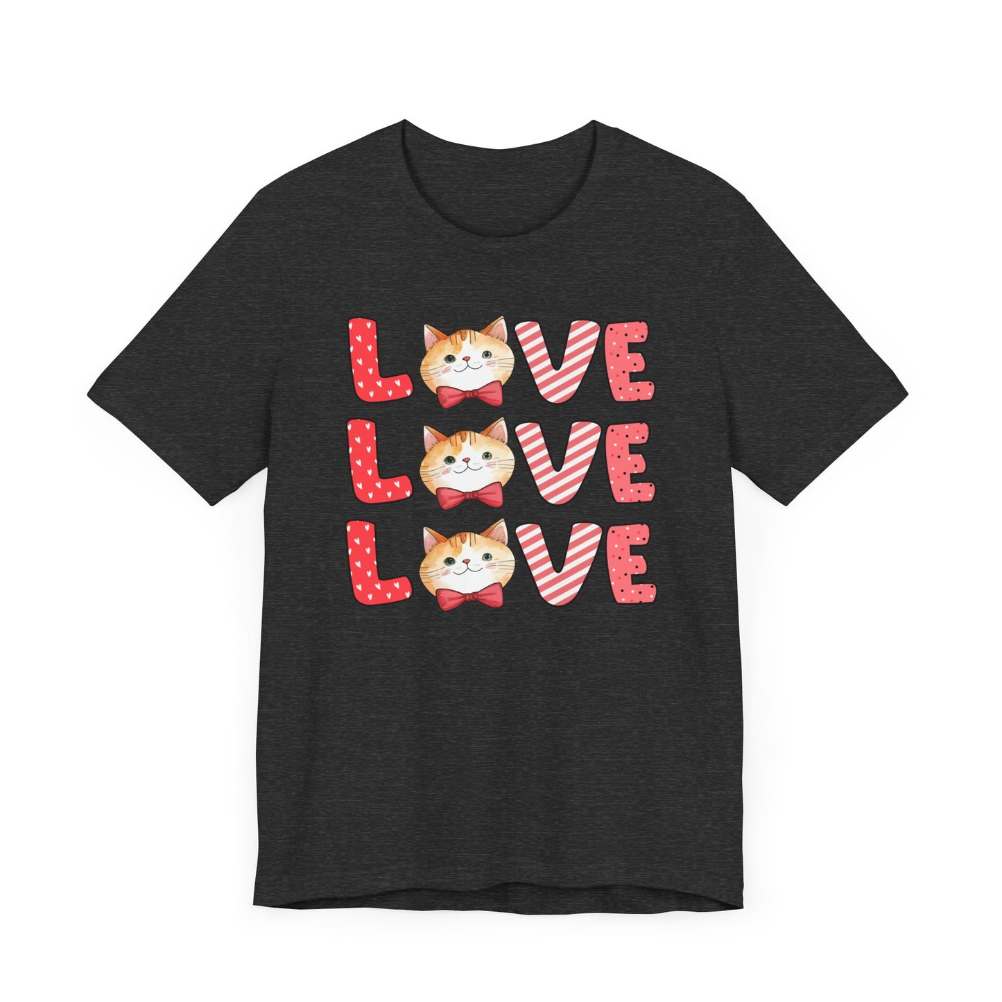 Cute Cat Love Unisex T-Shirt, Love Love Love cat design