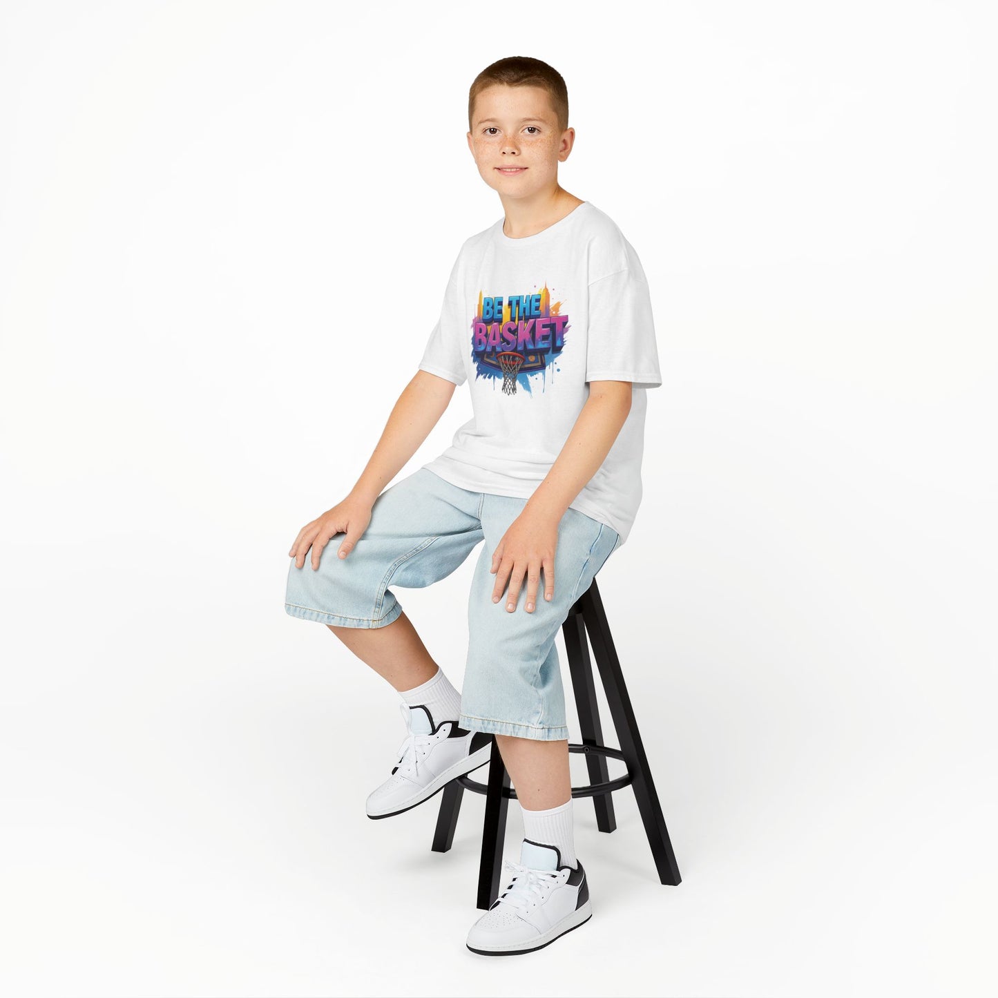 BE THE BASKET Kid's Disc Golf Cityscape 3 Design, Unisex Disc Golf T-Shirt