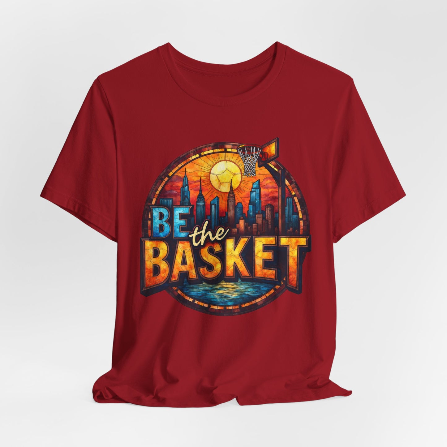 BE THE BASKET Basketball Goal Skyline Glass 1 , Basketball Unisex T-Shirt