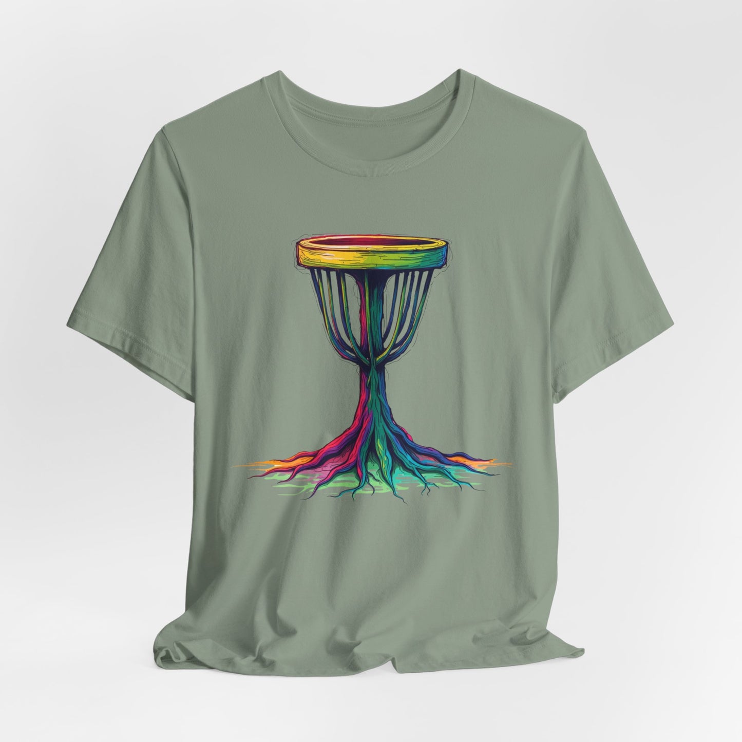 Disc Golf Tree of Life Design 1 Unisex T-Shirt, Happy Feel-Good Disc Golf Shirt