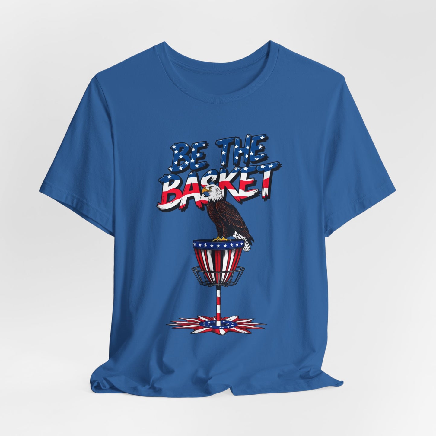 BE THE BASKET Patriotic Disc Golf Eagle Unisex T-Shirt - Perfect for Disc Golf Lovers