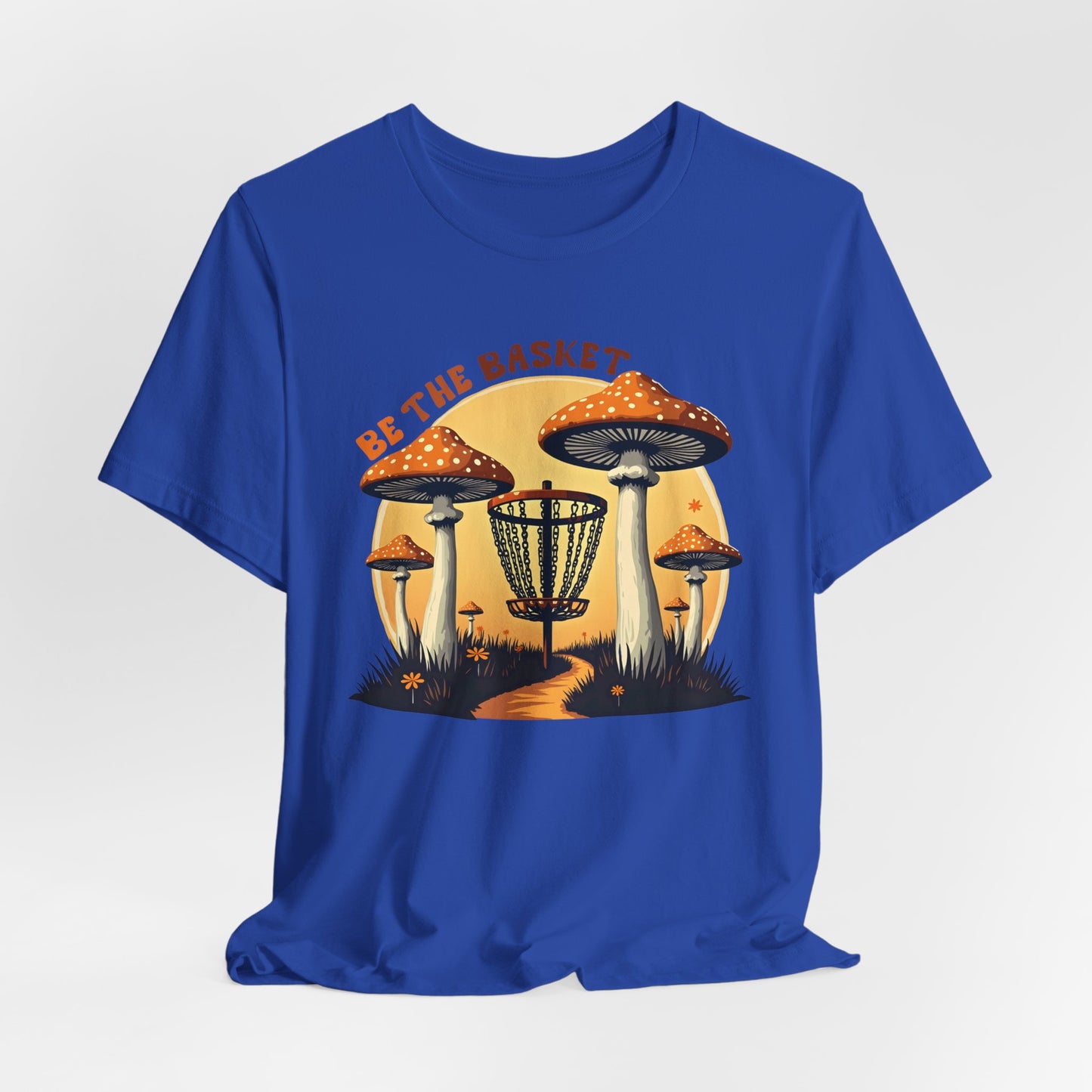 BE THE BASKET Disc Golf Mushrooms Design 1, Unisex Softstyle T-shirt, Disc Golf Shirt