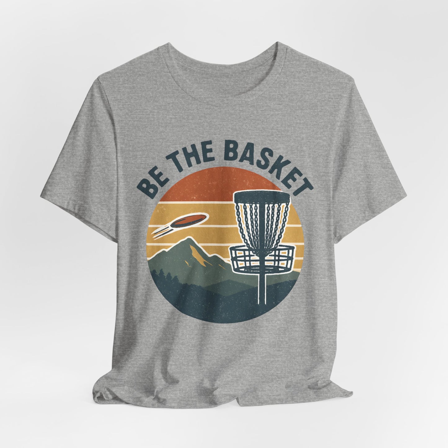 BE THE BASKET Disc Golf Basket Retro Distressed 2, Unisex T-Shirt