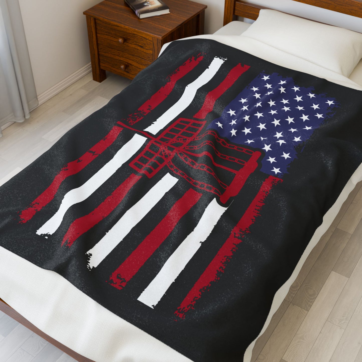 PATRIOTIC DISC GOLF Velveteen Plush Disc Golf Blanket