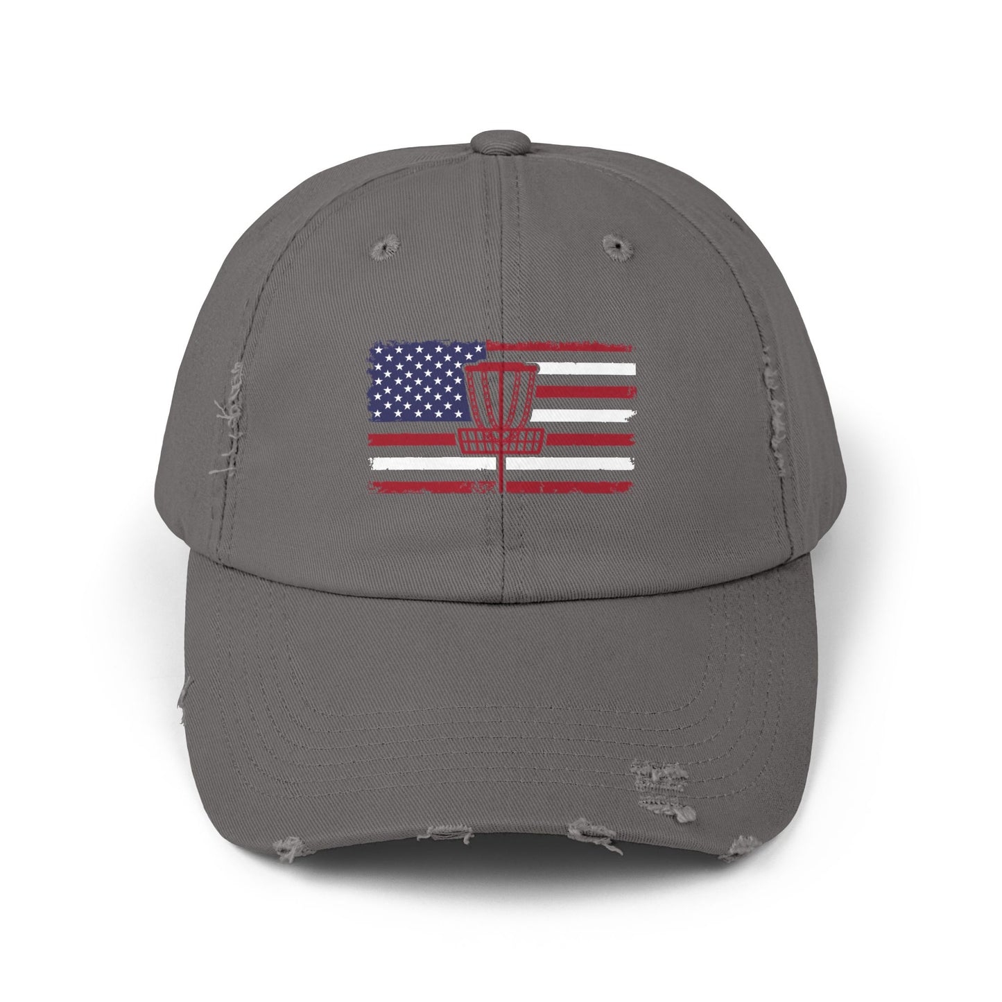 Patriotic America and Disc Golf Distressed Cap, Unisex Baseball Hat,