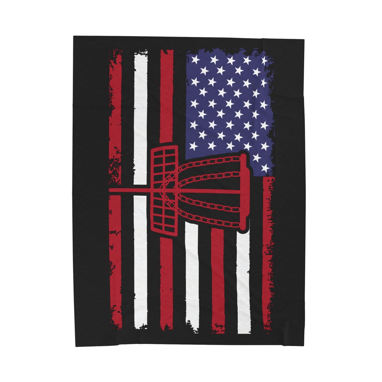 PATRIOTIC DISC GOLF Velveteen Plush Disc Golf Blanket