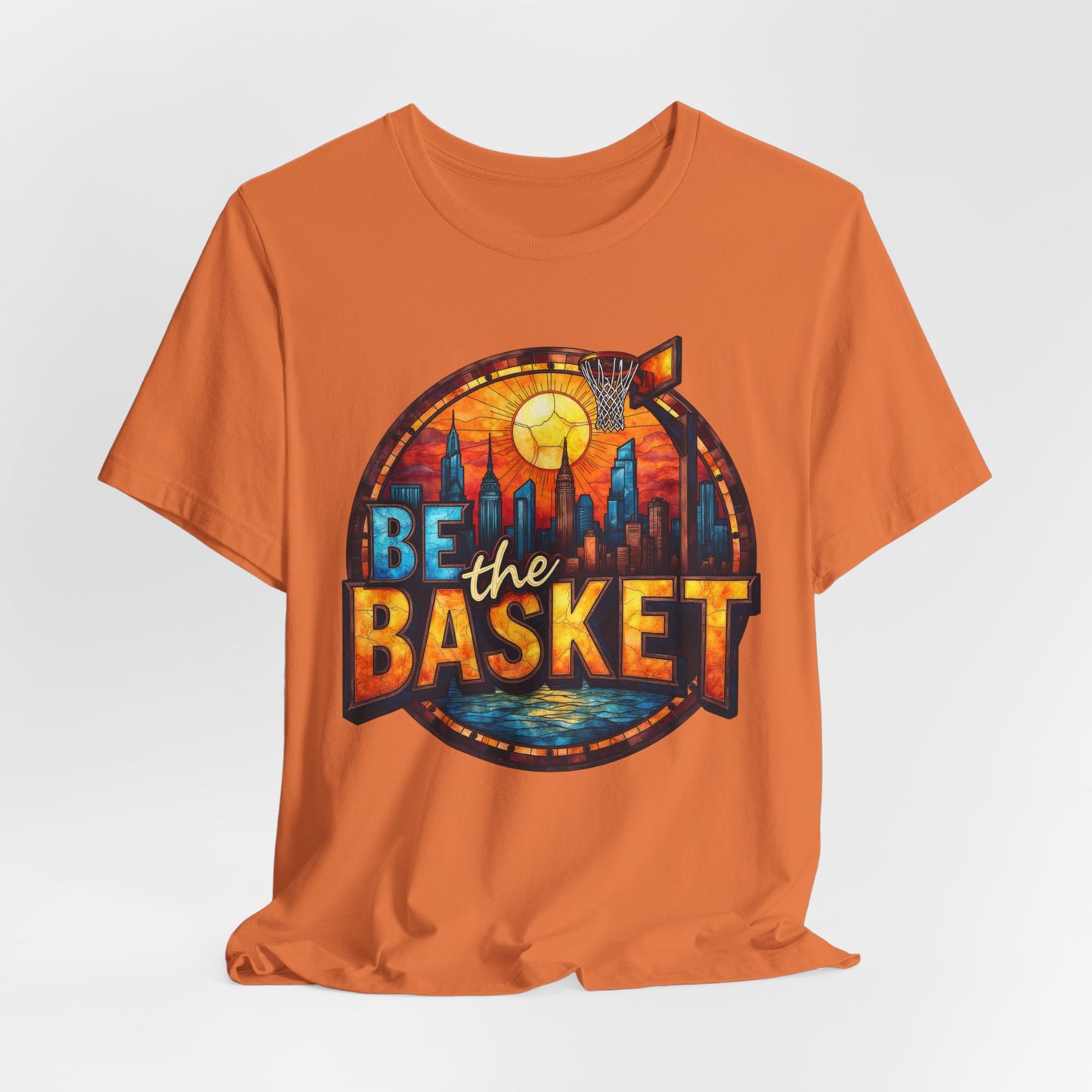 BE THE BASKET Basketball Goal Skyline Glass 1 , Basketball Unisex T-Shirt