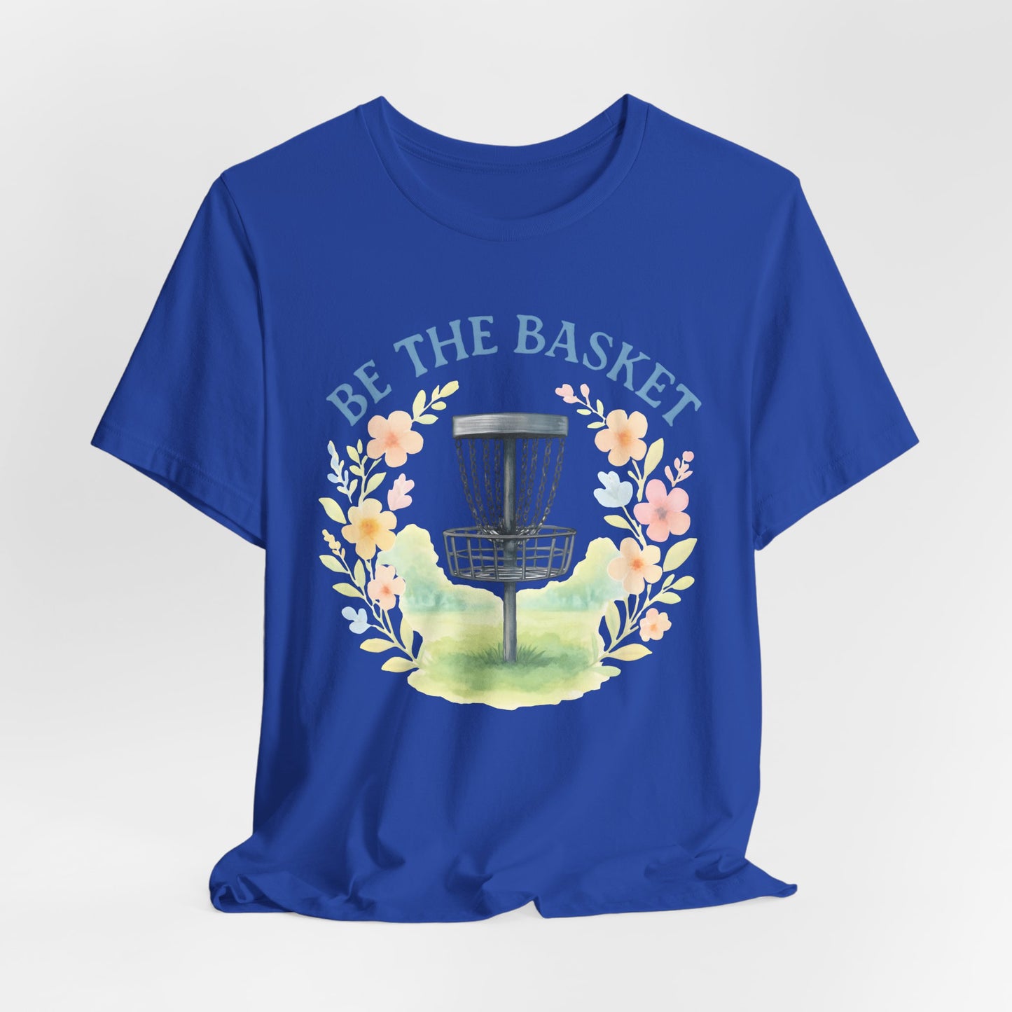 BE THE BASKET Disc Golf Watercolor Flowers, Disc Golf Unisex T-Shirt