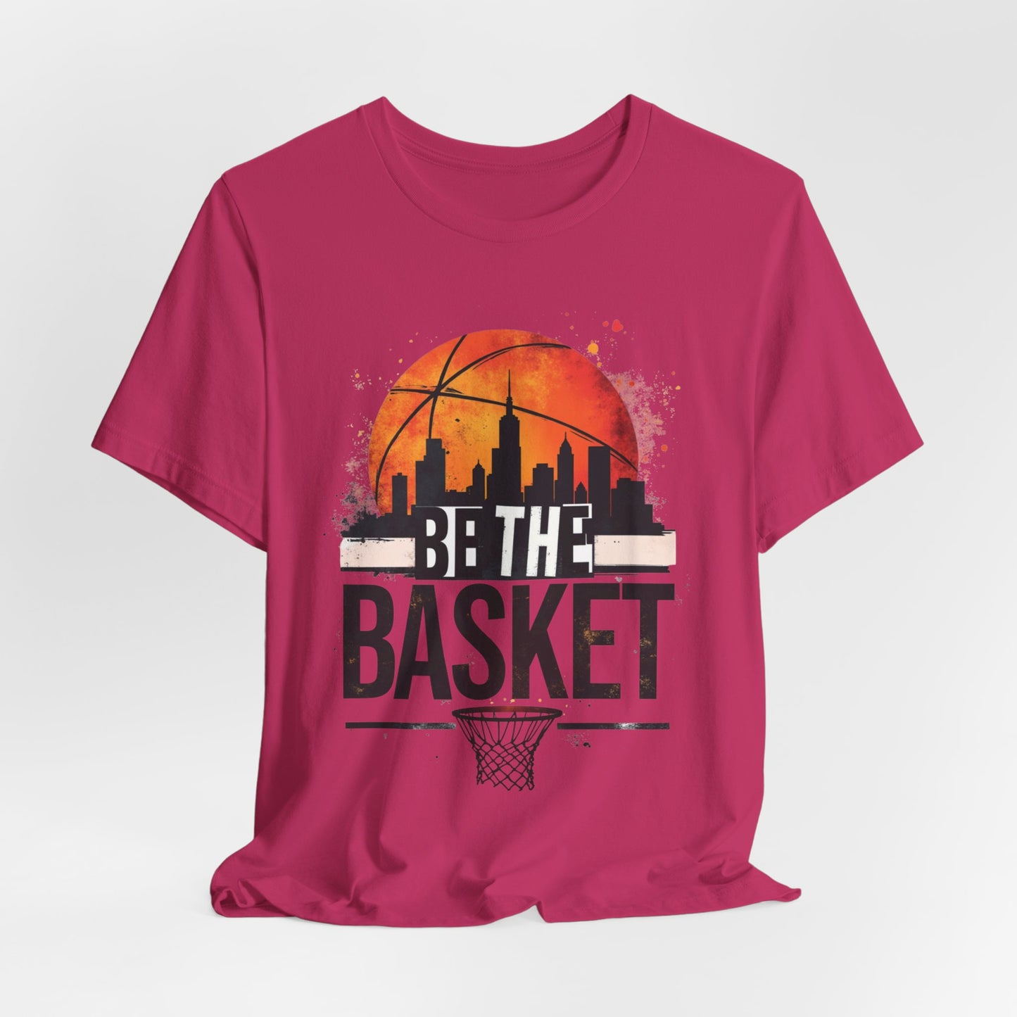 BE THE BASKET Basketball Skyline Sunset 4, Basketball Unisex T-Shirt