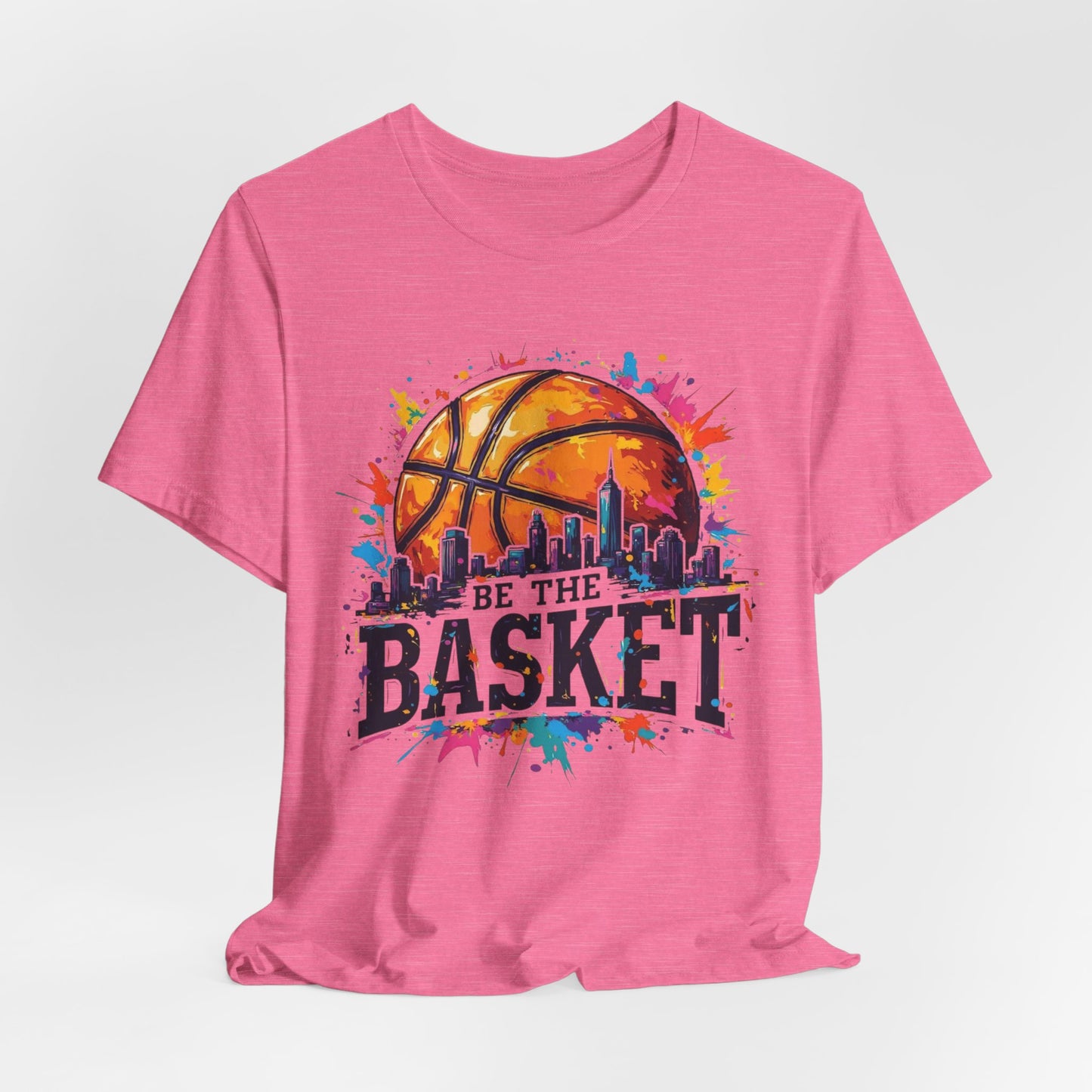 BE THE BASKET Basketball Ball Skyline 1 , Basketball Unisex T-Shirt
