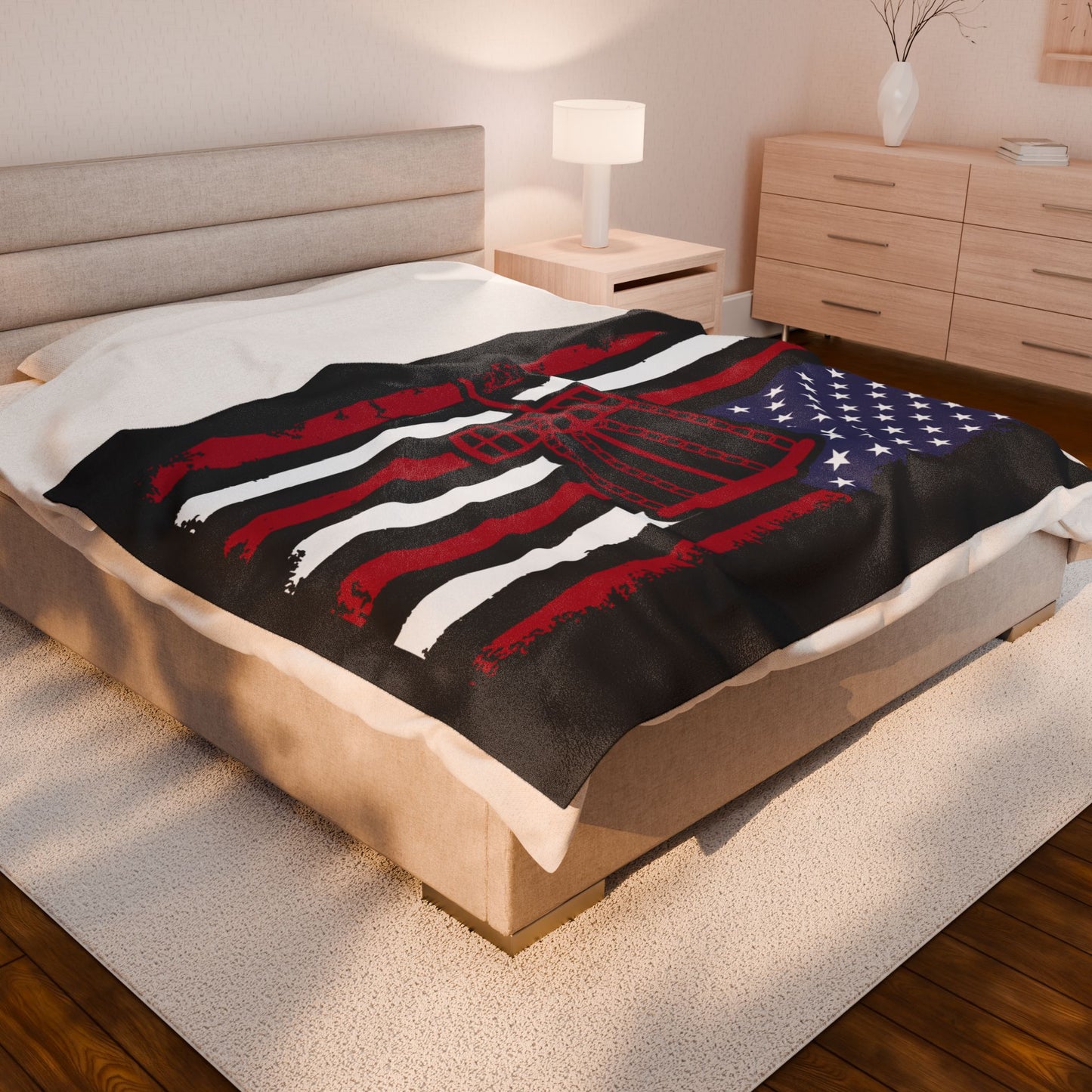 PATRIOTIC DISC GOLF Velveteen Plush Disc Golf Blanket