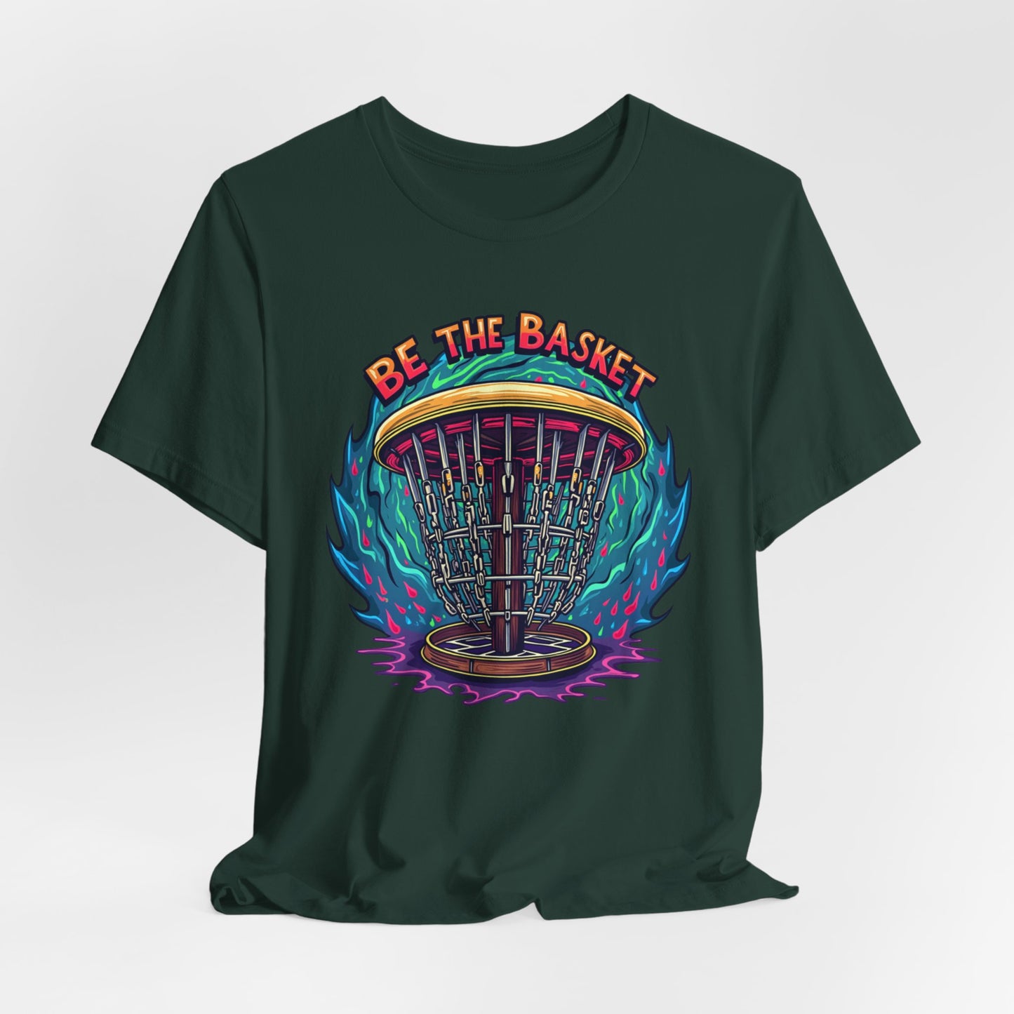 BE THE BASKET Psychedelic Design 1, Unisex T-Shirt, Disc Golf Shirt