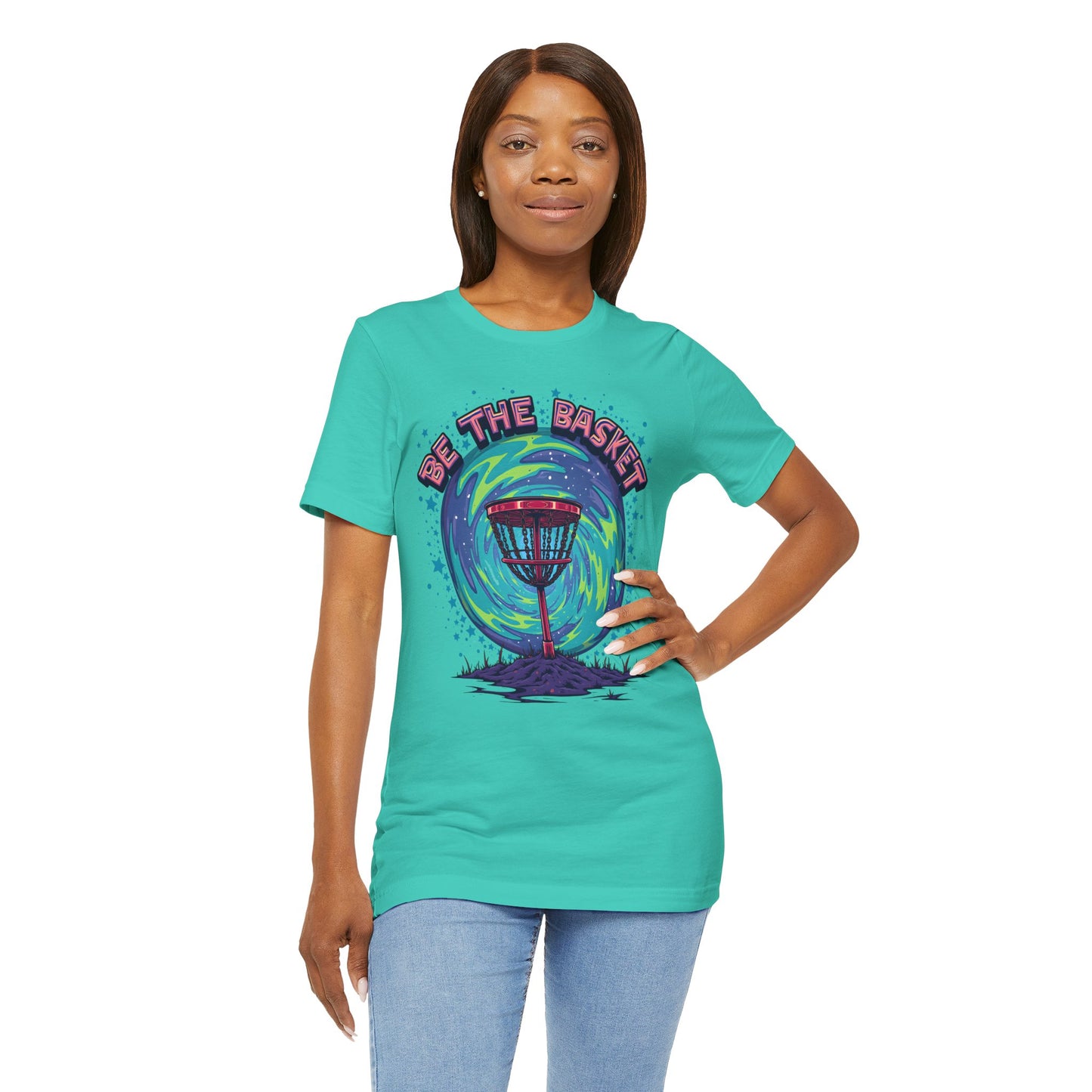BE THE BASKET Psychedelic Design 10, Unisex T-Shirt, Disc Golf Shirt
