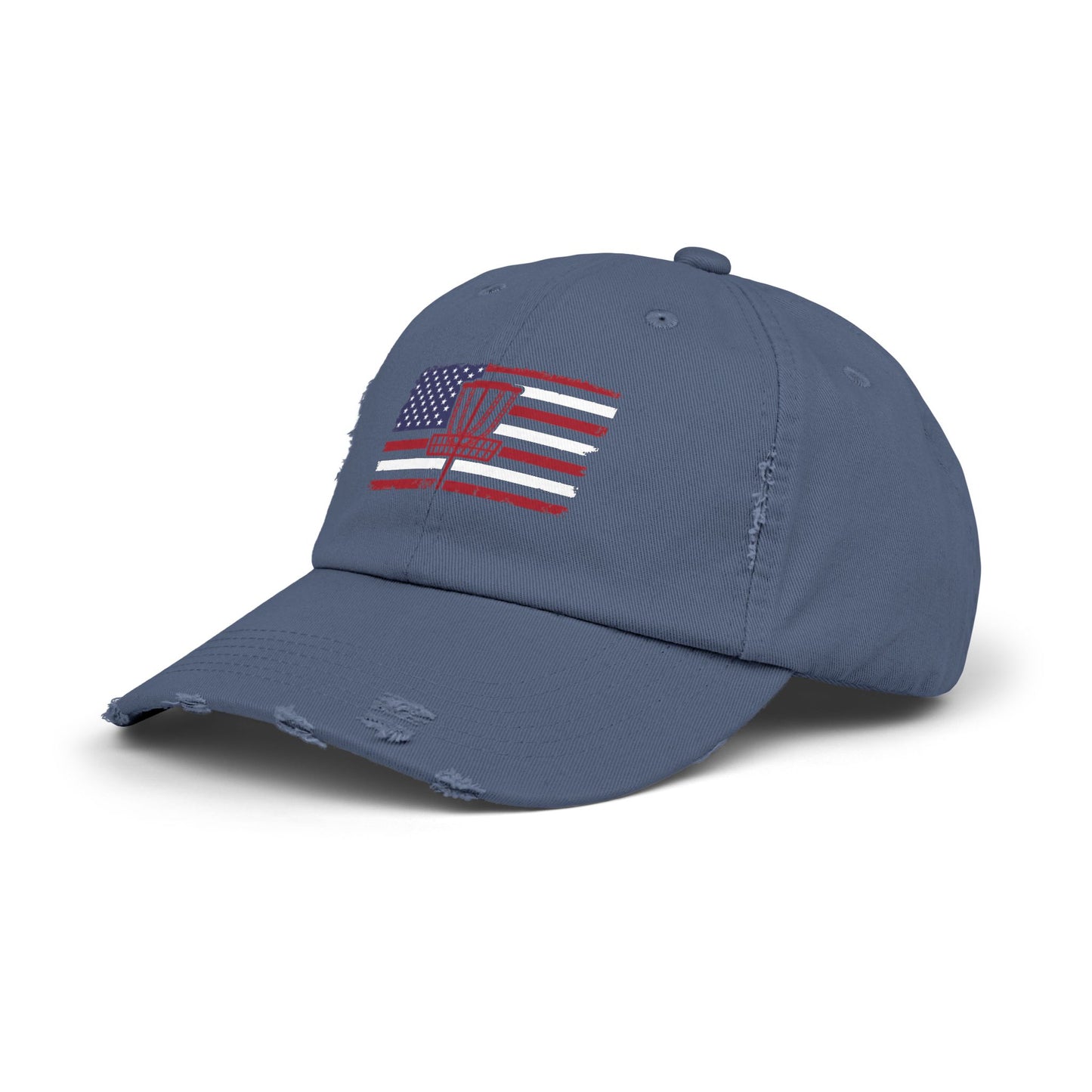 Patriotic America and Disc Golf Distressed Cap, Unisex Baseball Hat,