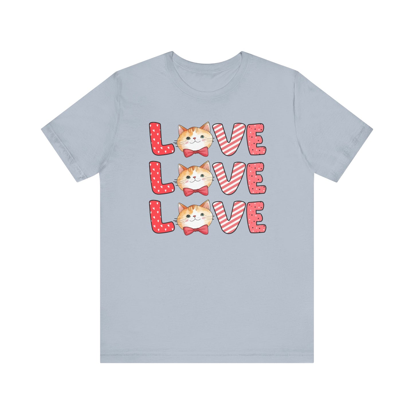 Cute Cat Love Unisex T-Shirt, Love Love Love cat design