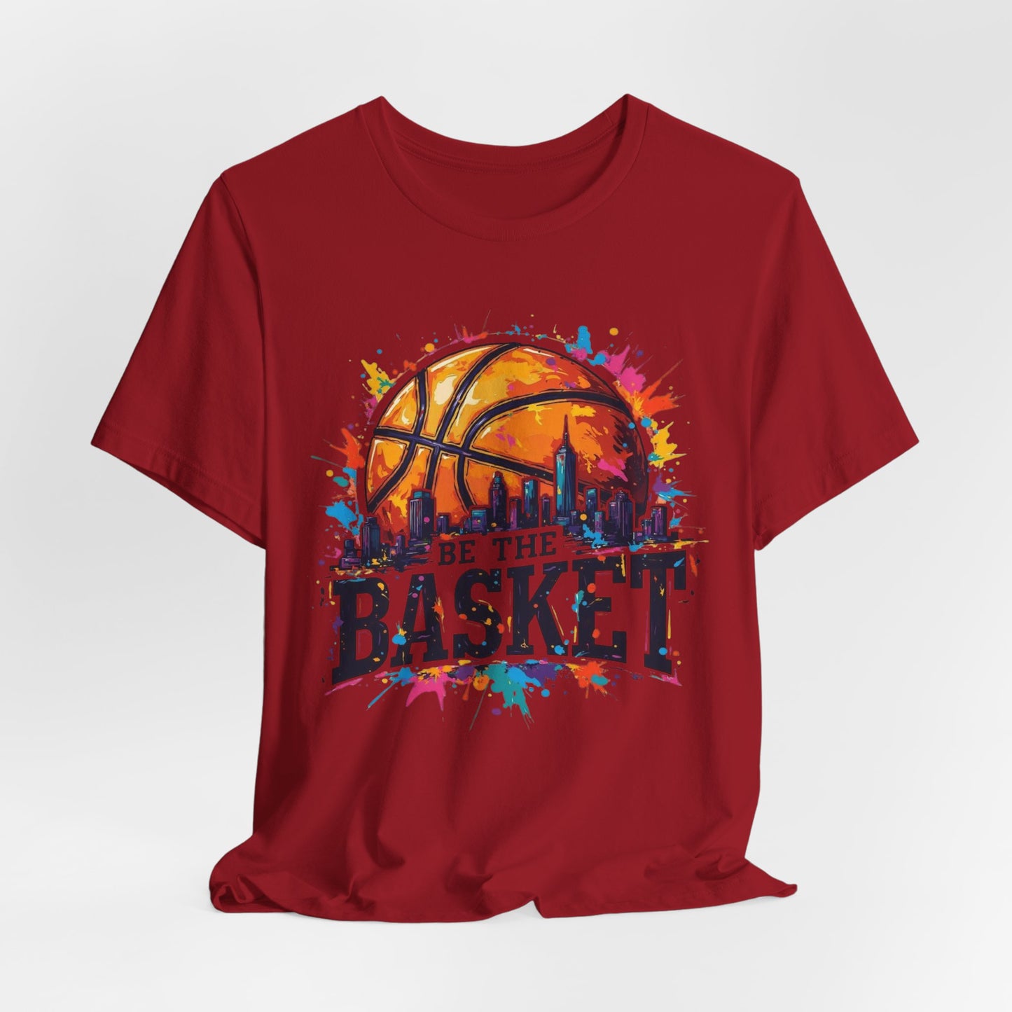 BE THE BASKET Basketball Ball Skyline 1 , Basketball Unisex T-Shirt