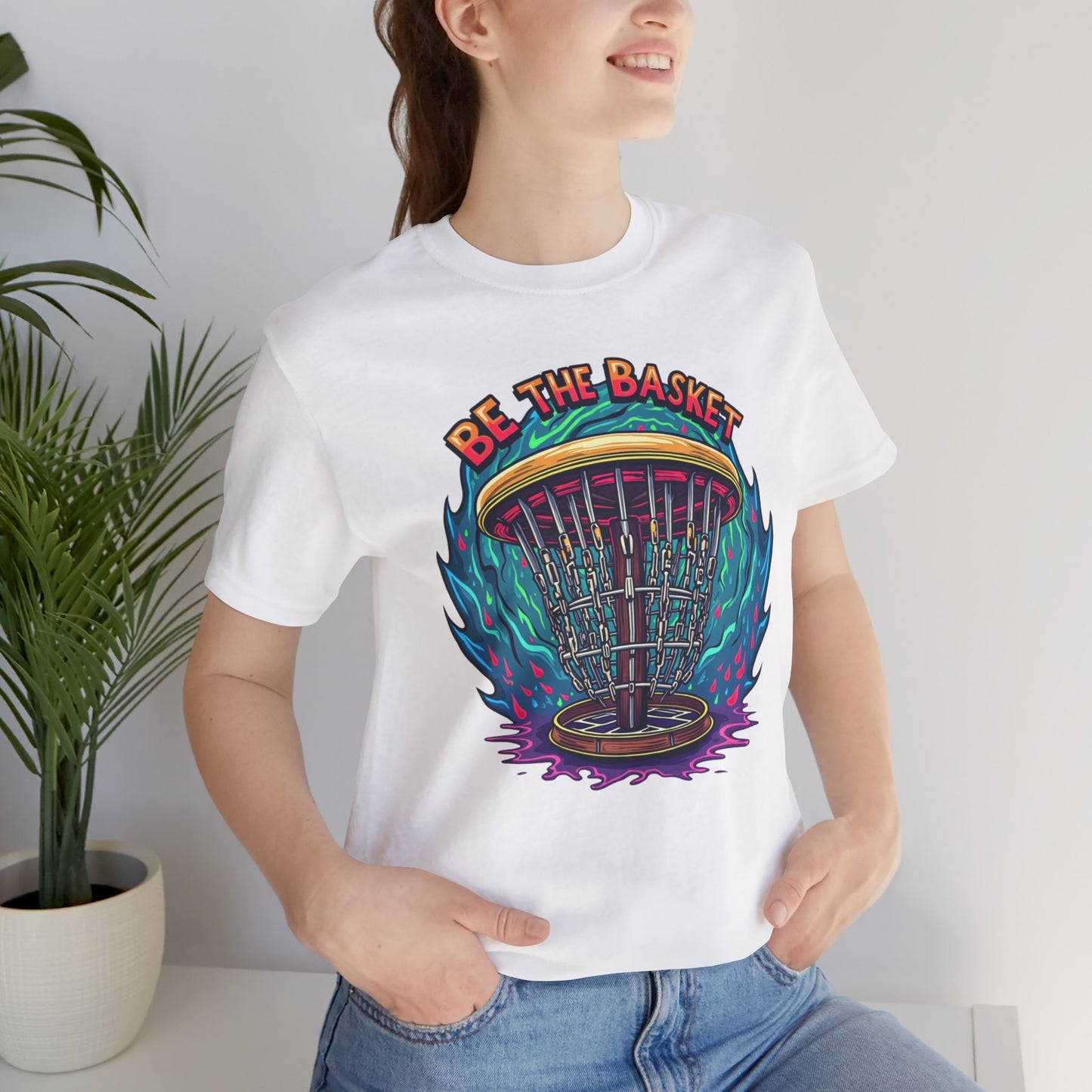 BE THE BASKET Psychedelic Design 1, Unisex T-Shirt, Disc Golf Shirt