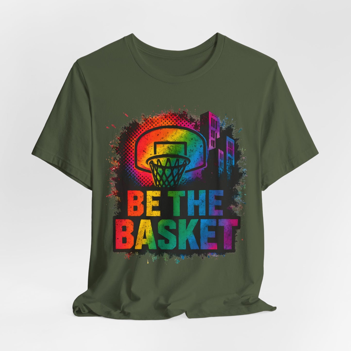 BE THE BASKET Basketball Goal Distressed Color, Disc Golf Unisex T-Shirt