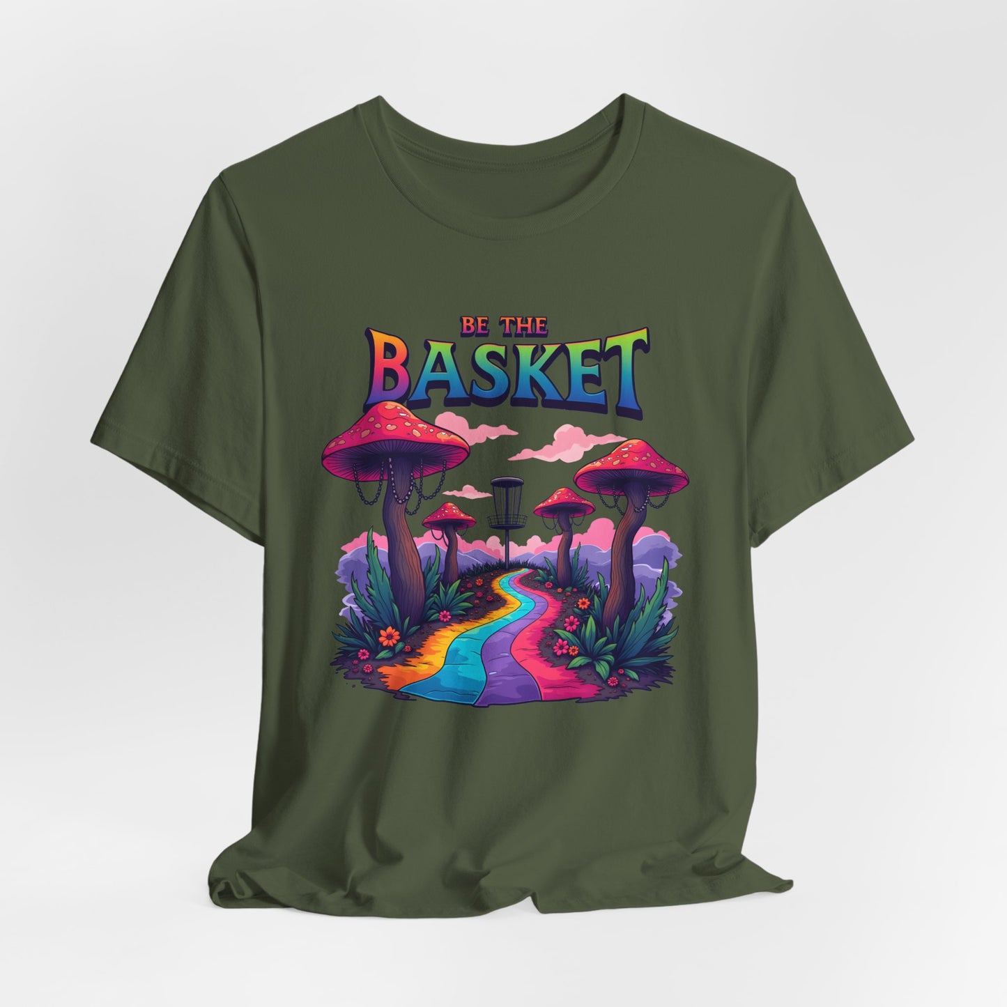 BE THE BASKET Disc Golf Mushroom 2 Unisex T-Shirt, Disc Golf Shirt