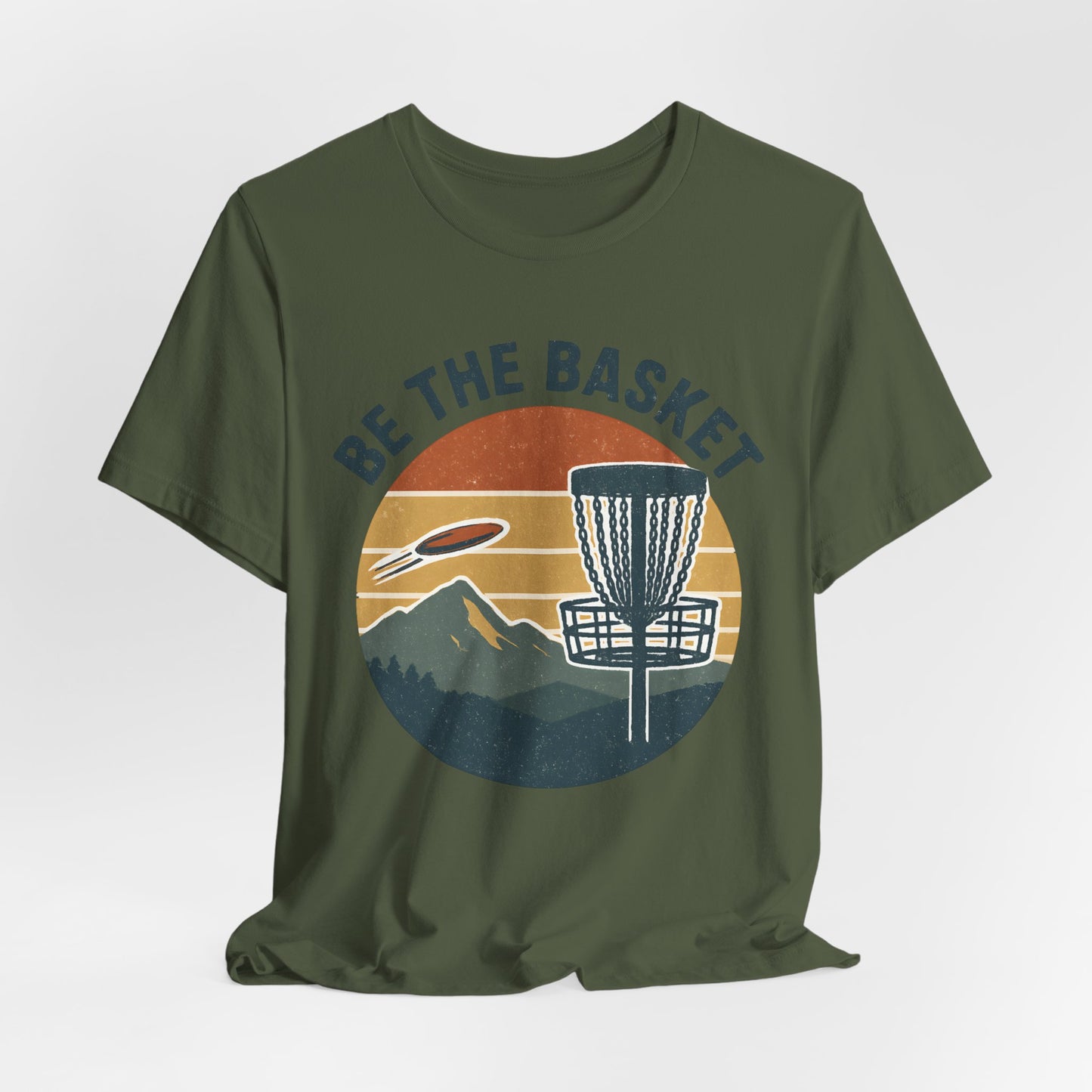 BE THE BASKET Disc Golf Basket Retro Distressed 2, Unisex T-Shirt