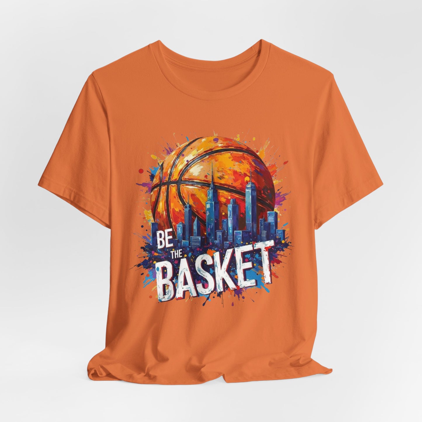 BE THE BASKET Basketball Ball Skyline 3 , Basketball Unisex T-Shirt