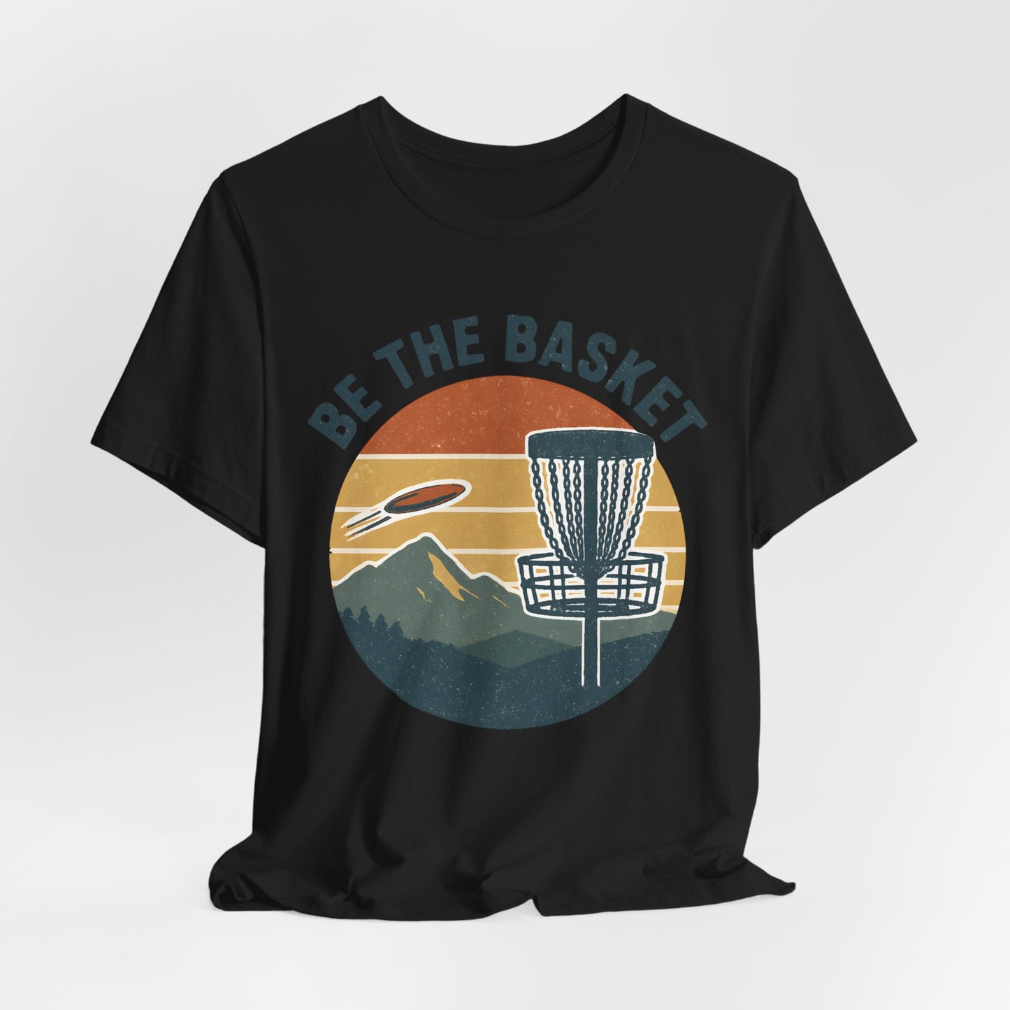 BE THE BASKET Disc Golf Basket Retro Distressed 2, Unisex T-Shirt