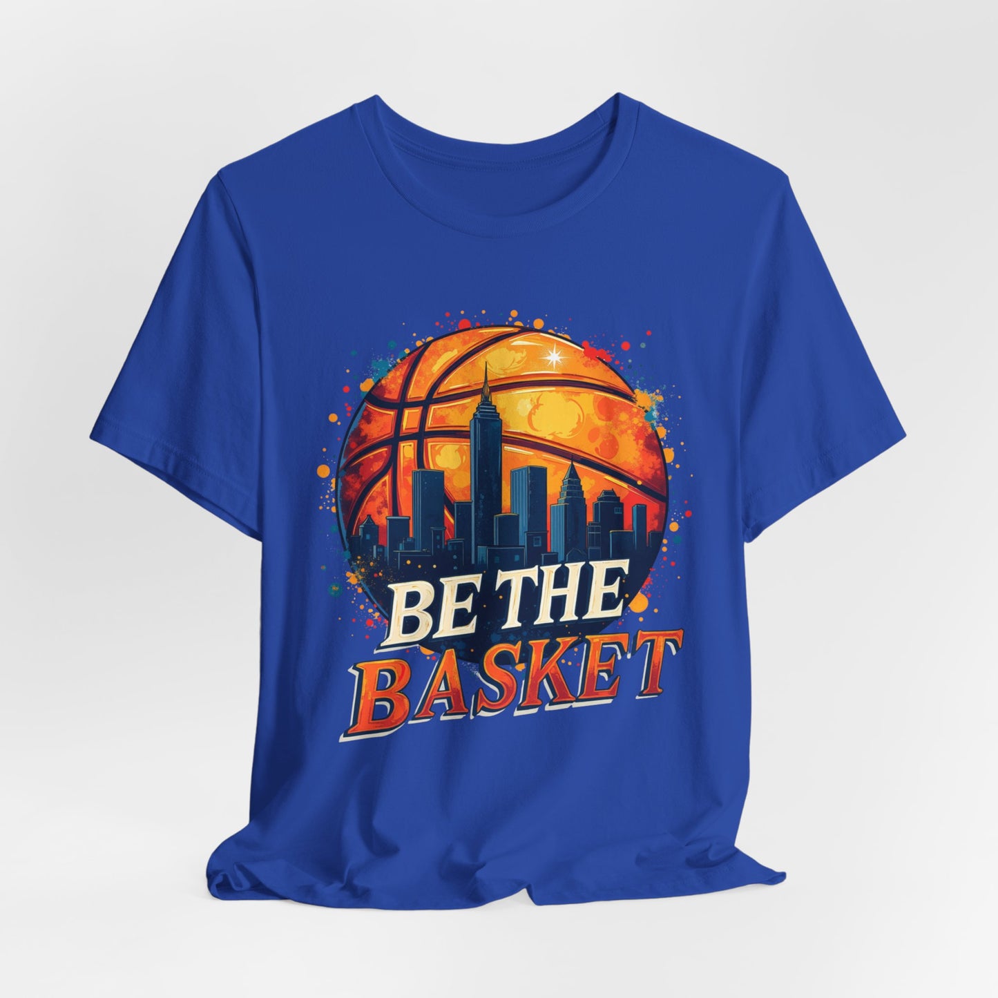 BE THE BASKET Basketball Ball Skyline 2, Basketball Unisex T-Shirt