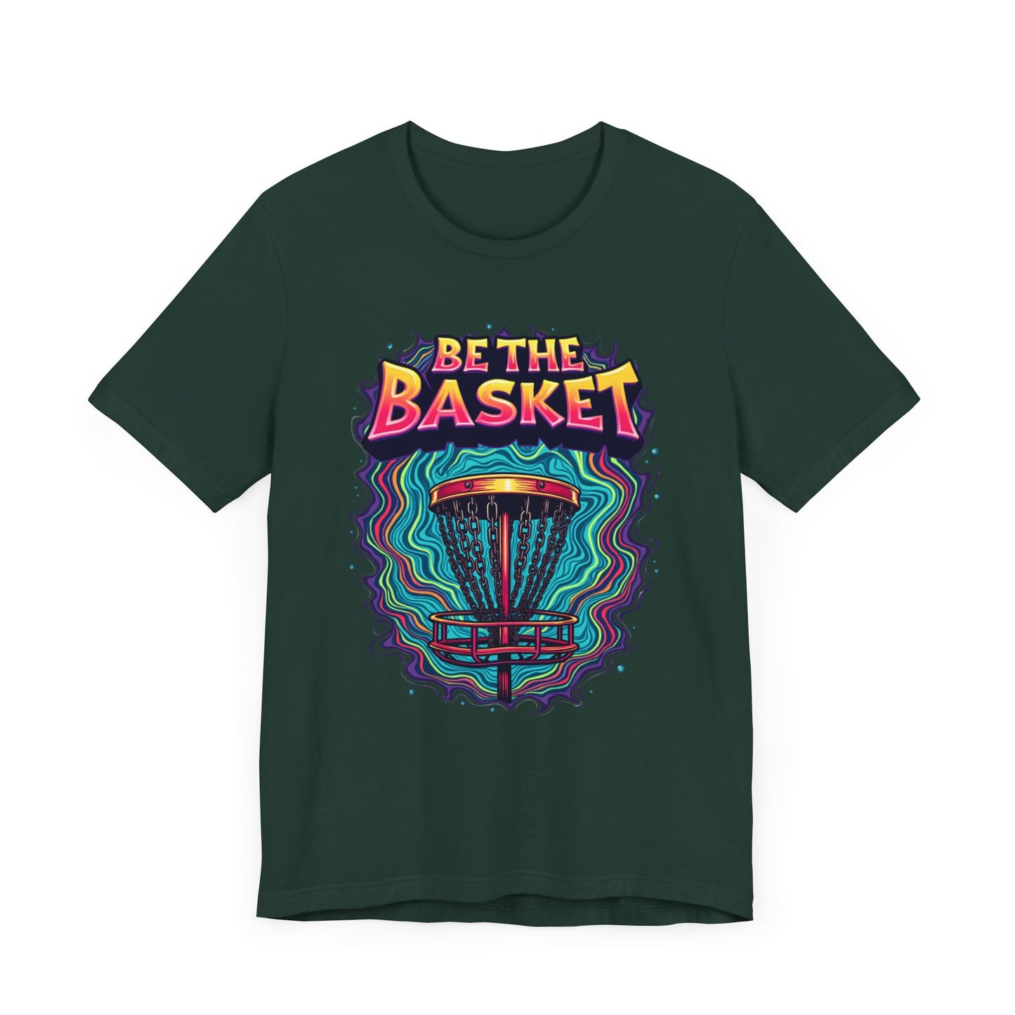 BE THE BASKET Psychedelic Design 4, Unisex T-Shirt, Disc Golf Shirt