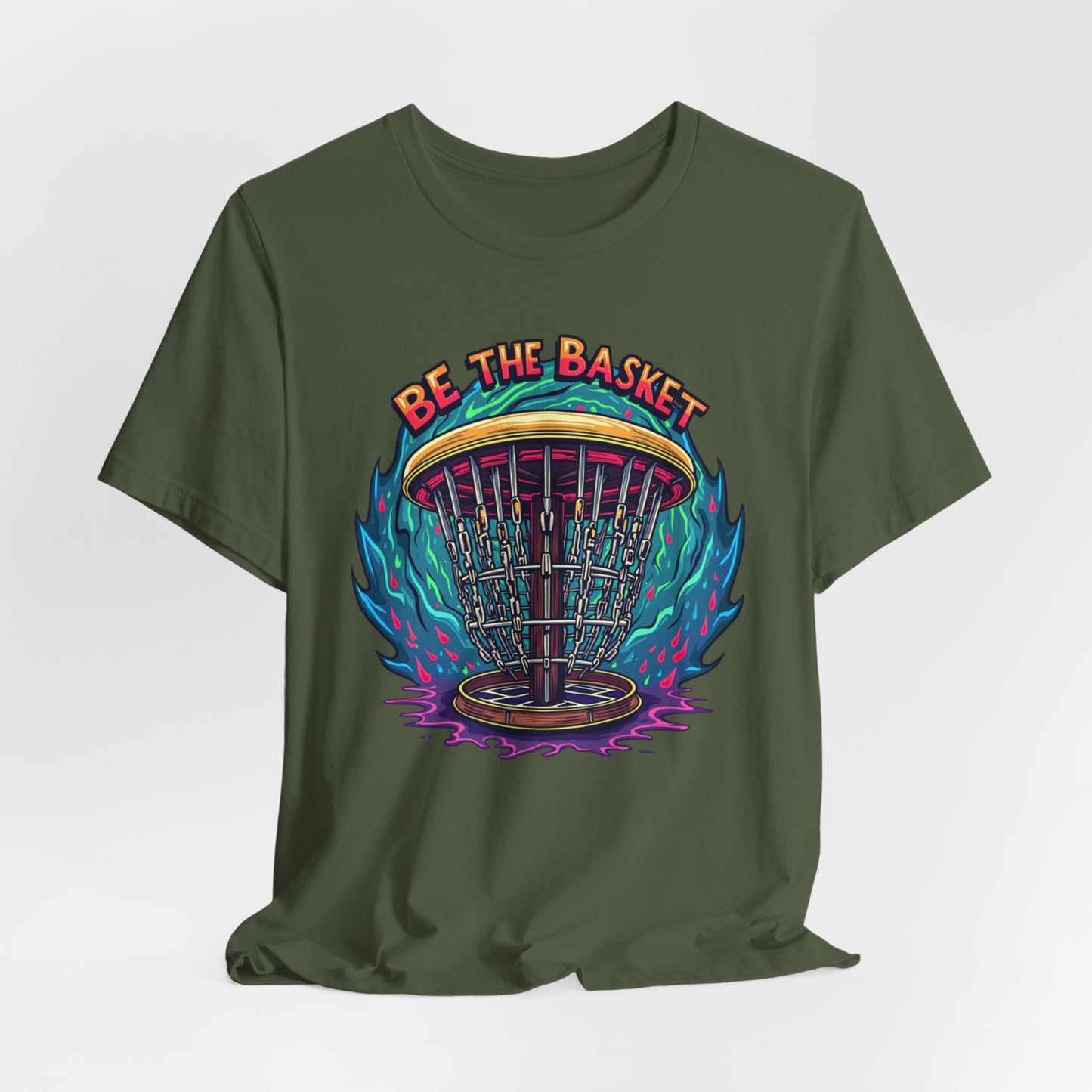 BE THE BASKET Psychedelic Design 1, Unisex T-Shirt, Disc Golf Shirt