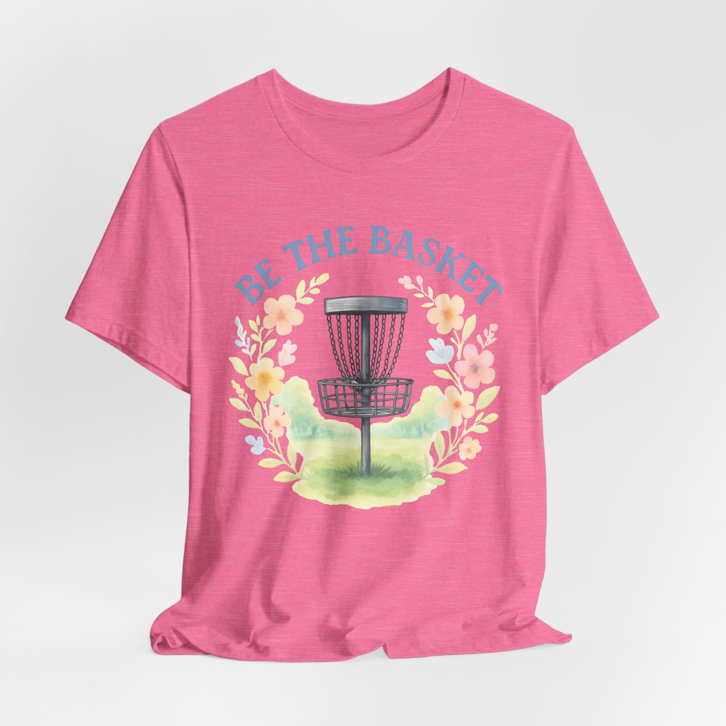 BE THE BASKET Disc Golf Watercolor Flowers, Disc Golf Unisex T-Shirt