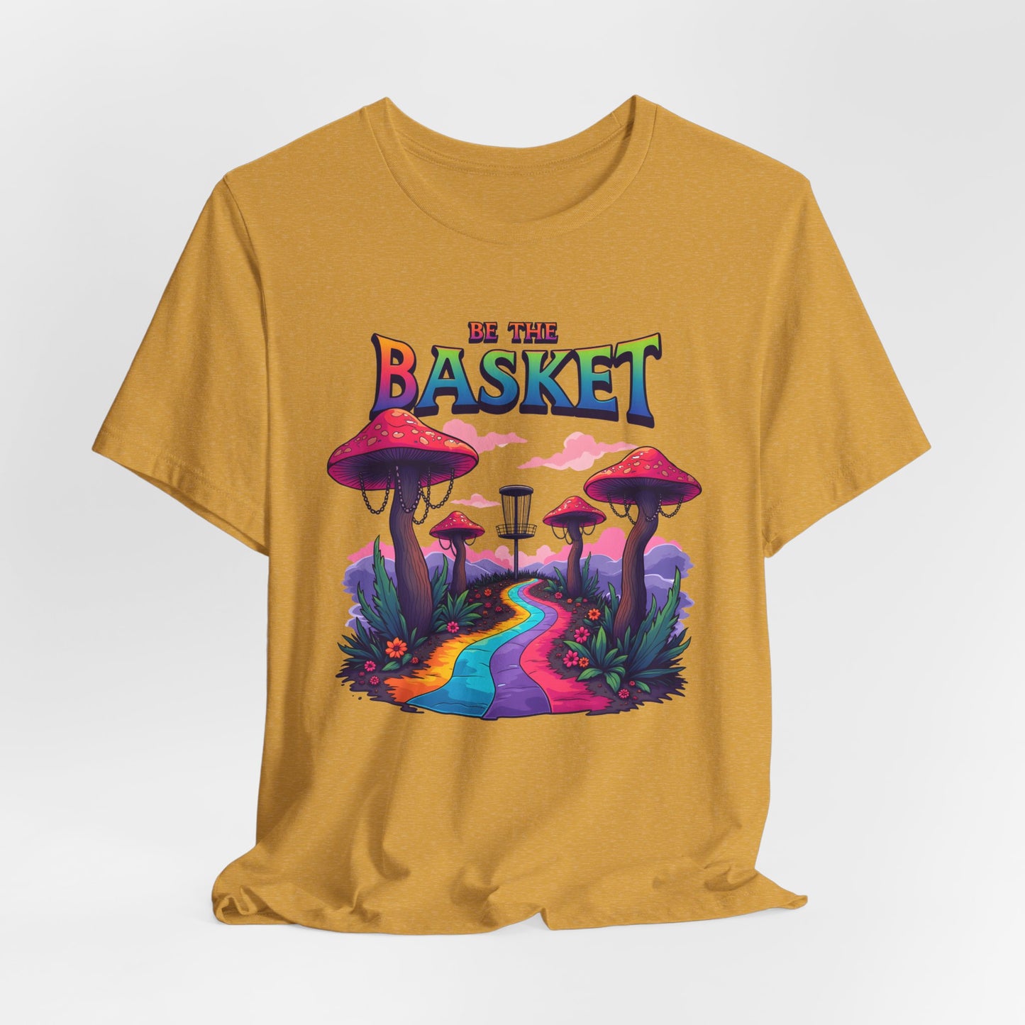 BE THE BASKET Disc Golf Mushroom 2 Unisex T-Shirt, Disc Golf Shirt