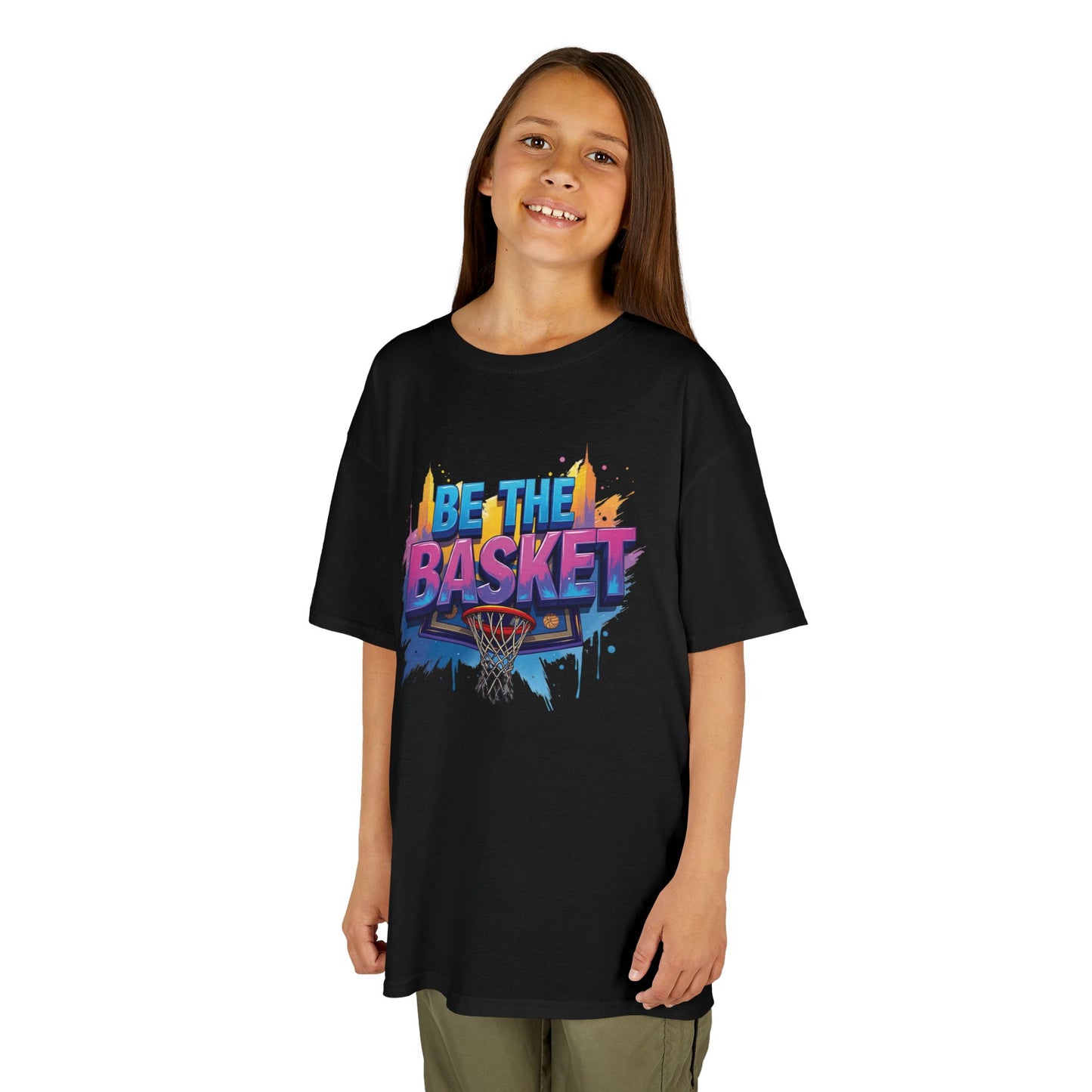 BE THE BASKET Kid's Disc Golf Cityscape 3 Design, Unisex Disc Golf T-Shirt