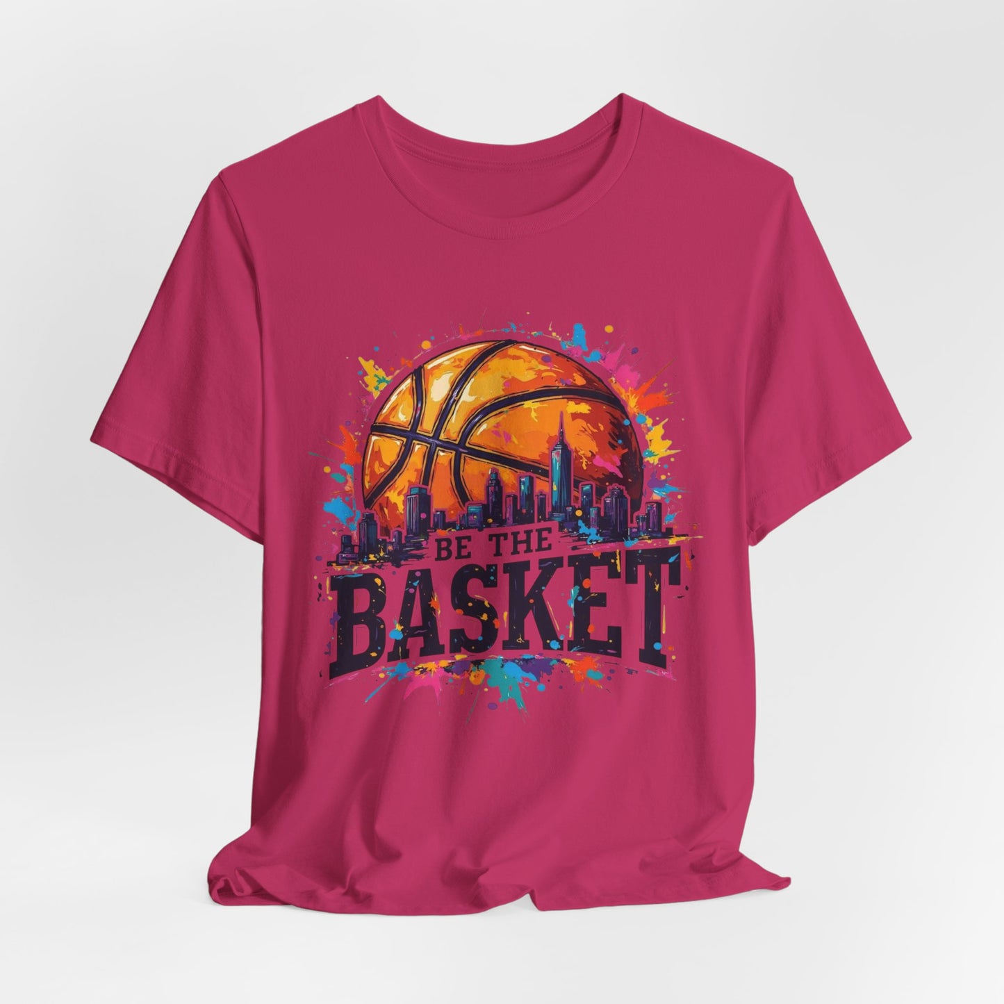 BE THE BASKET Basketball Ball Skyline 1 , Basketball Unisex T-Shirt