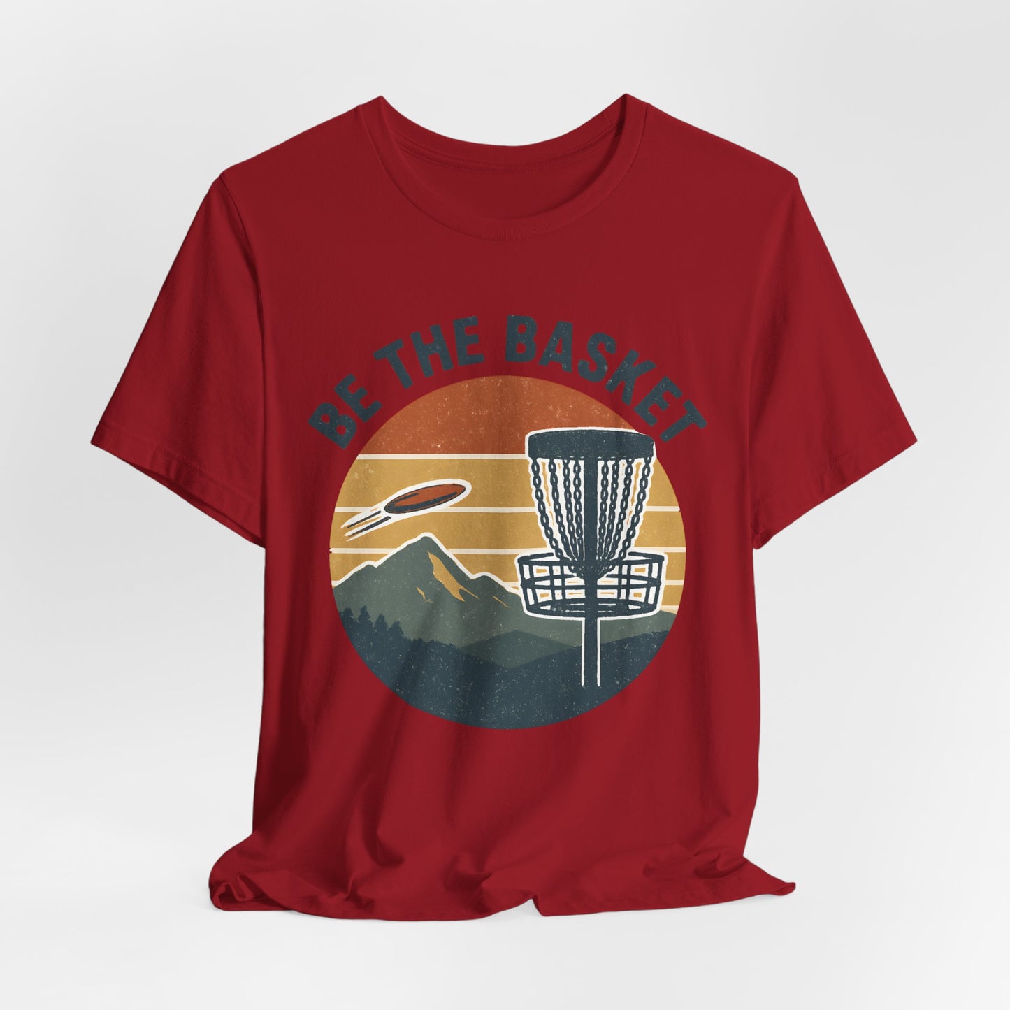 BE THE BASKET Disc Golf Basket Retro Distressed 2, Unisex T-Shirt