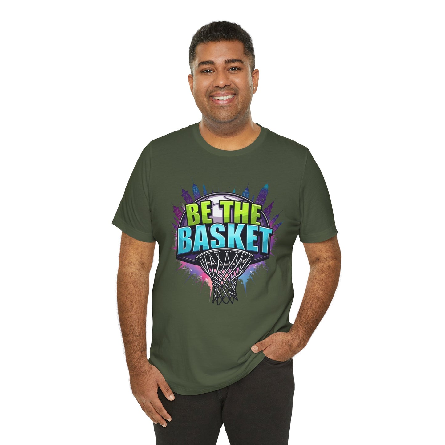 BE THE BASKET Skyline 3 Basketball Unisex T-Shirt, Basketball Shirt